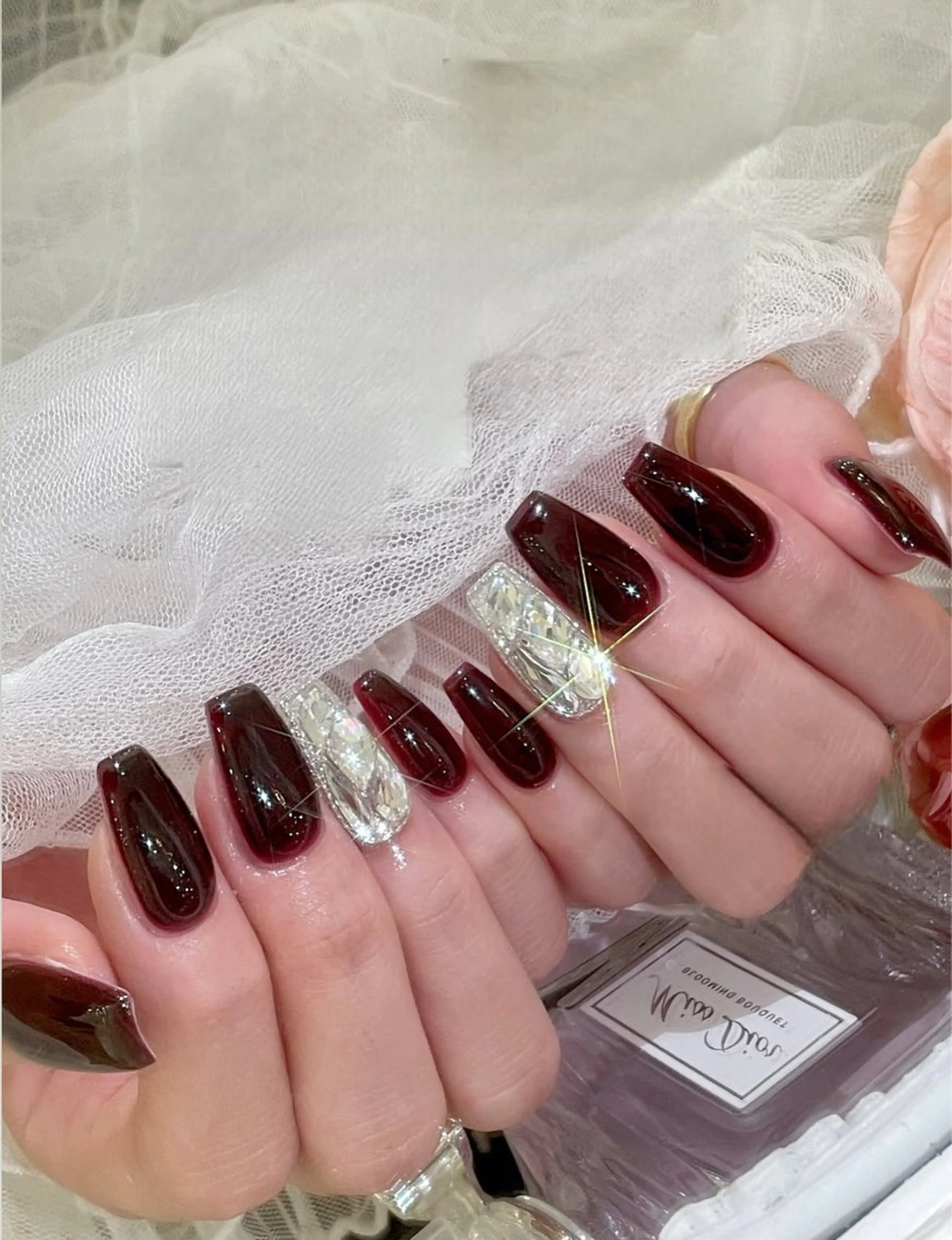 【長さだしチップ】➕ワンカラー➕パーツ2個付けor埋め尽くし2本8500円＝＝＞8000🉐の写真