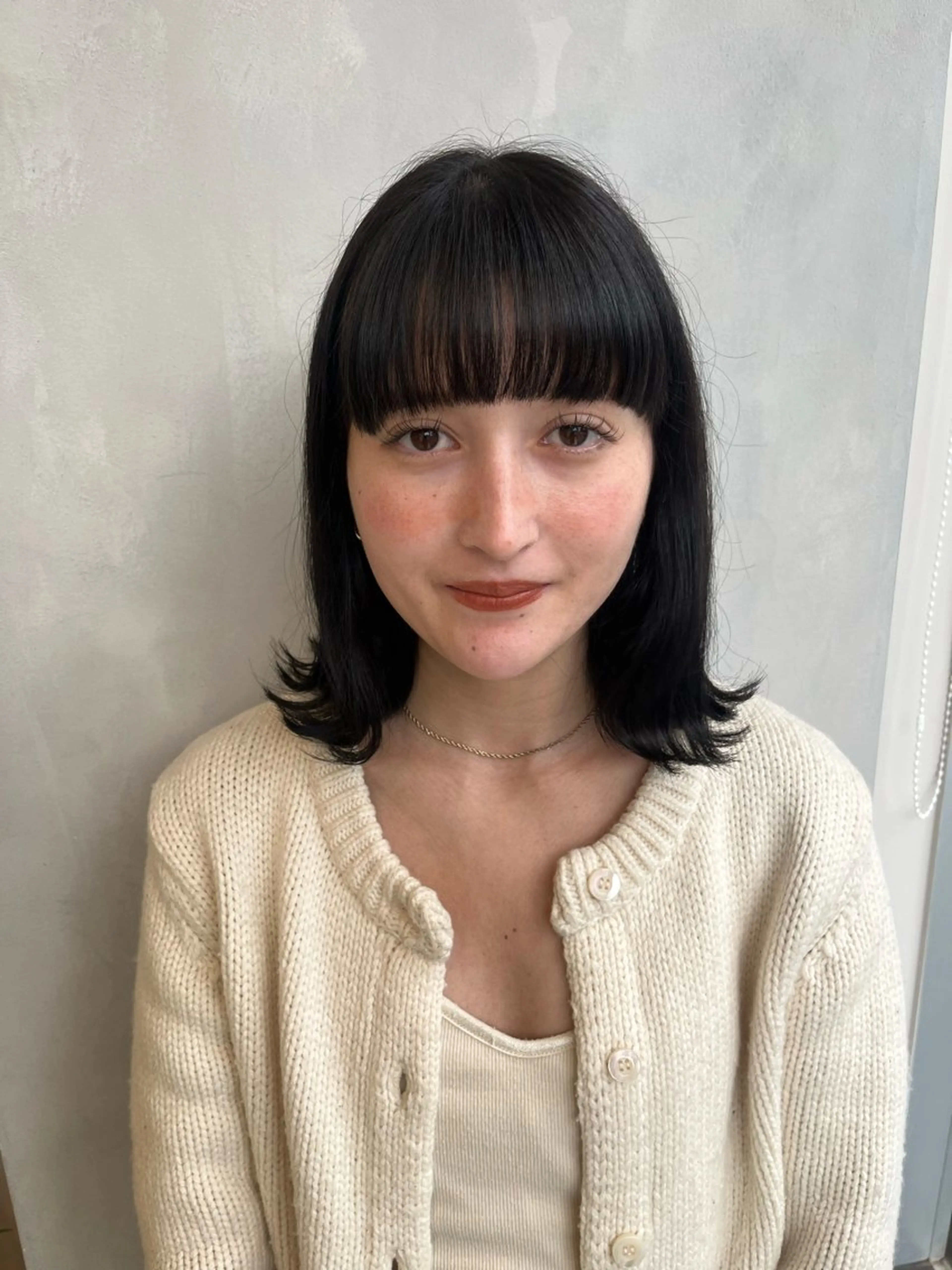 ミディアム カラー ボブ/ベージュ/ パーマ🪿近森ゆいのヘアスタイル