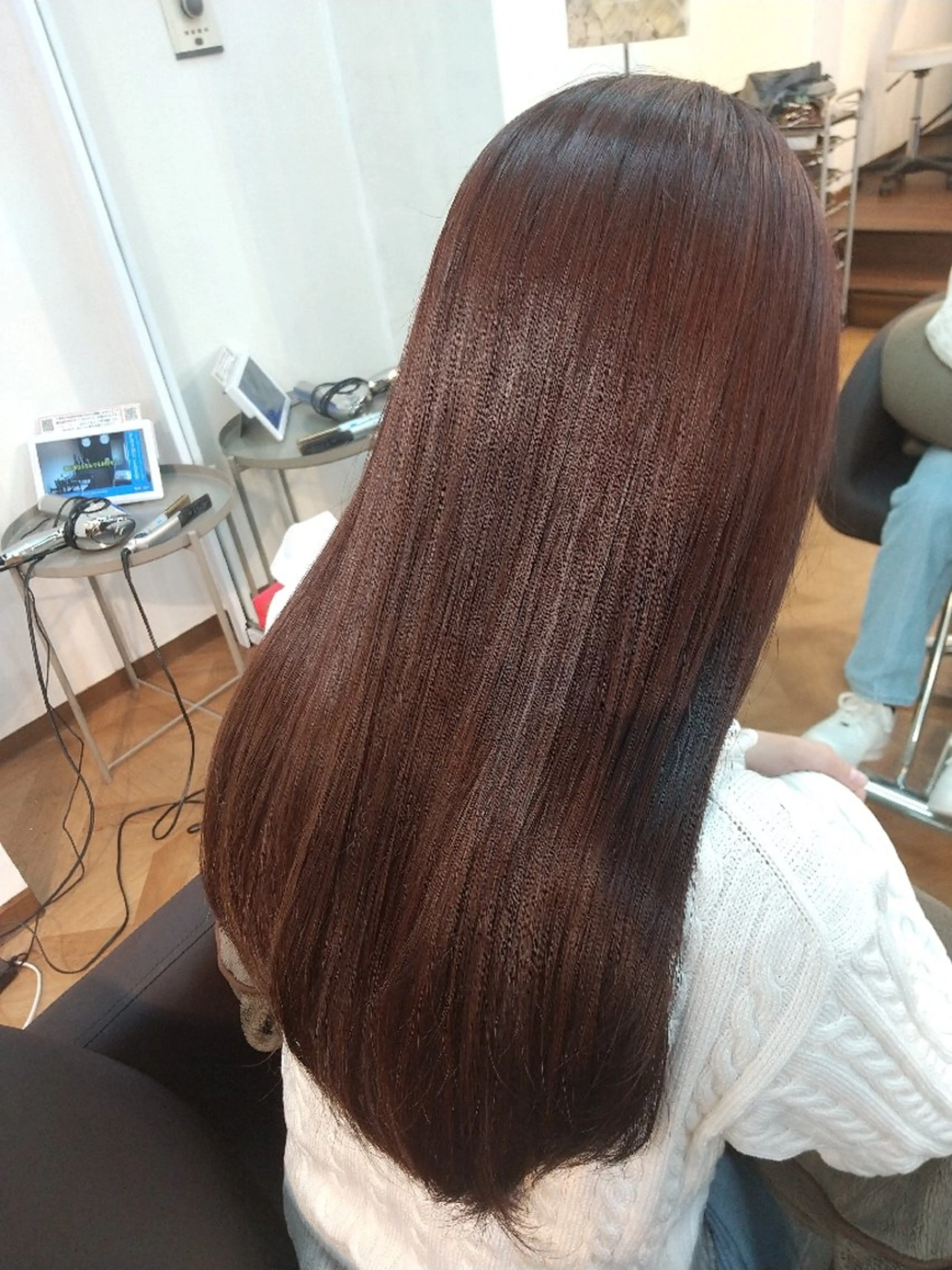 ロング カラー ブラウンカラー ピンクカラー ピンクブラウン 久村 奈菜のヘアスタイル