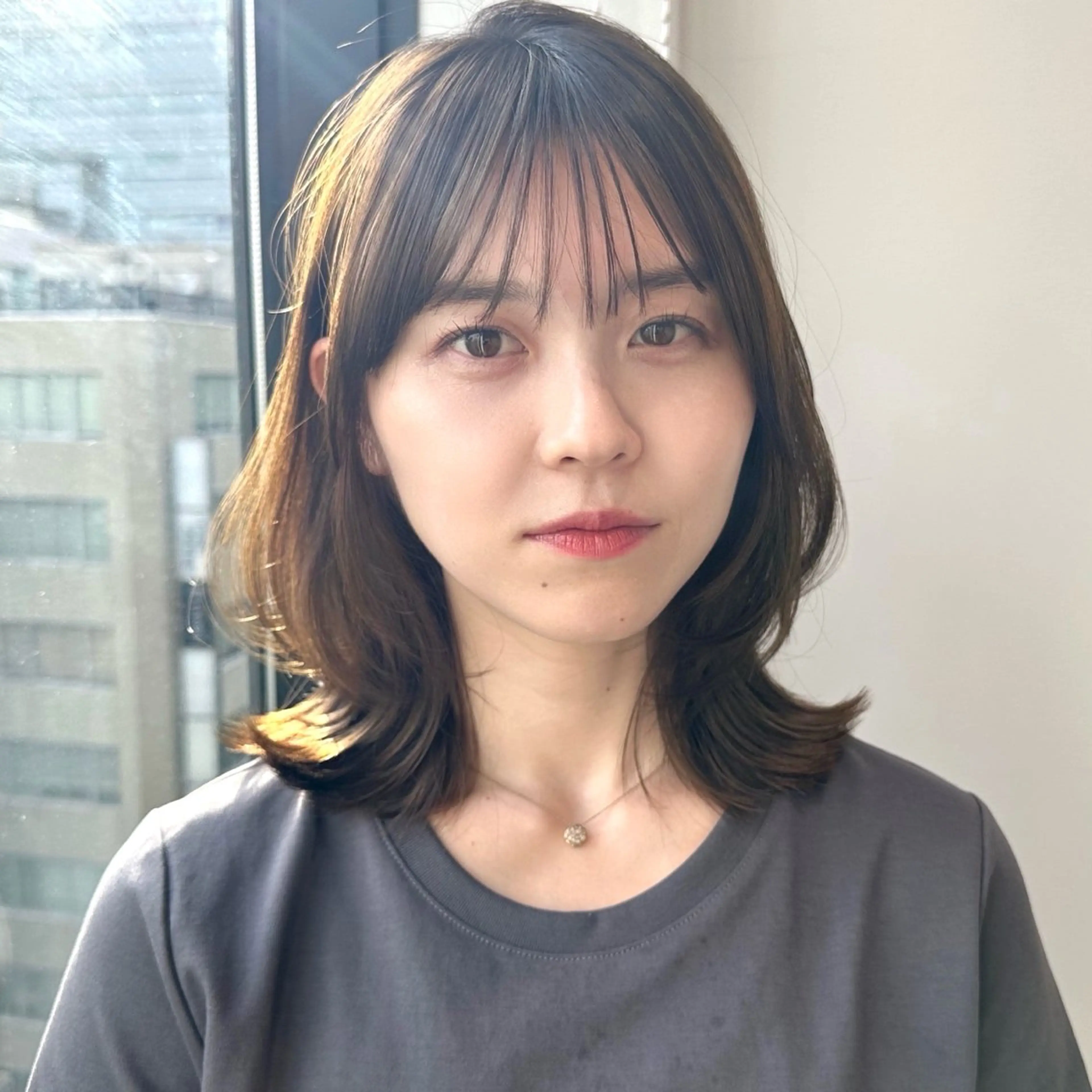 ミディアム カラー くびれヘア カット ヘアカラー トリートメント take/ショート& レイヤーカット/銀座のヘアスタイル