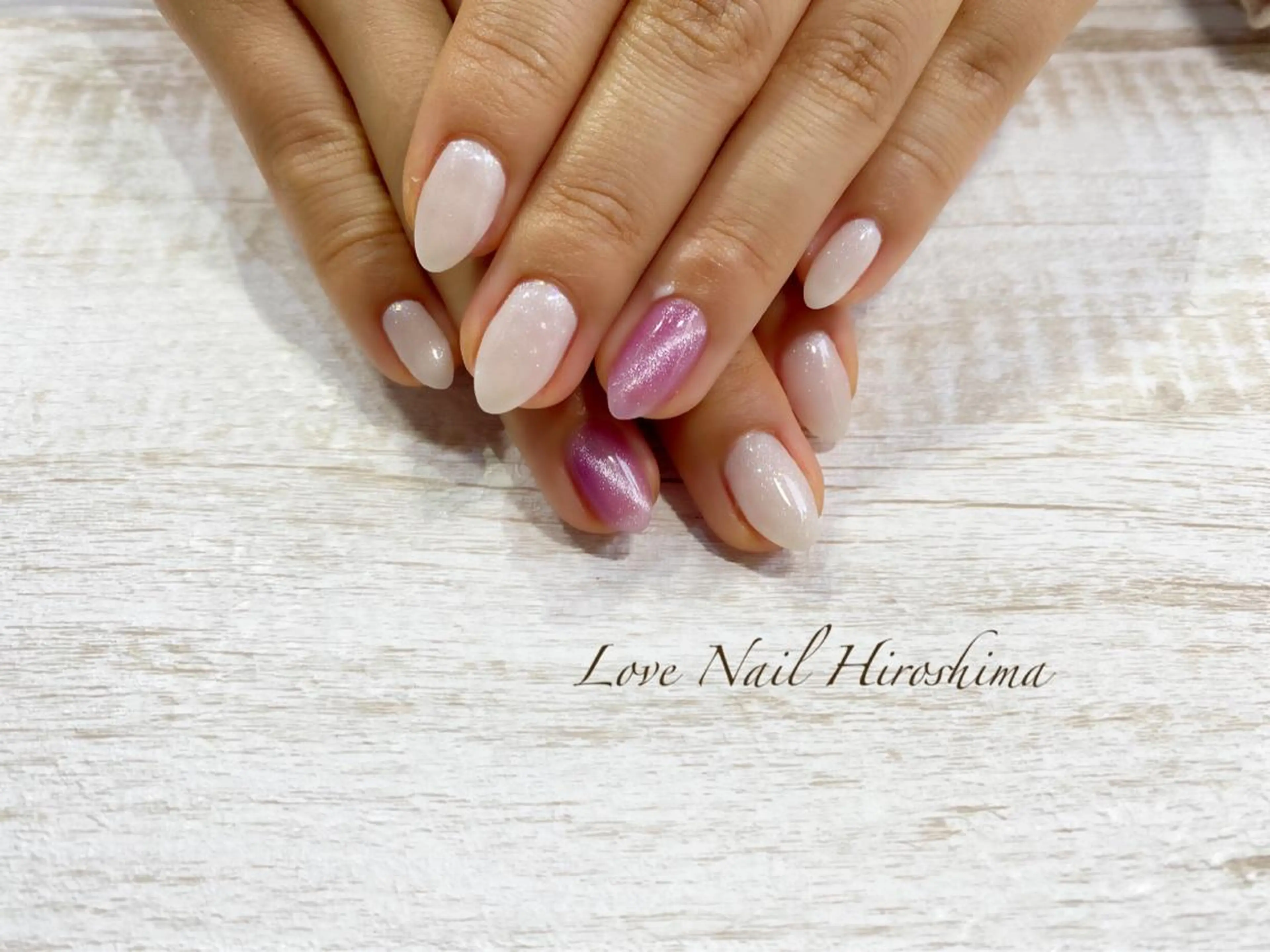 ネイル マグネットネイル ワンカラーネイル LoveNail HIROSHIMAのネイルデザイン