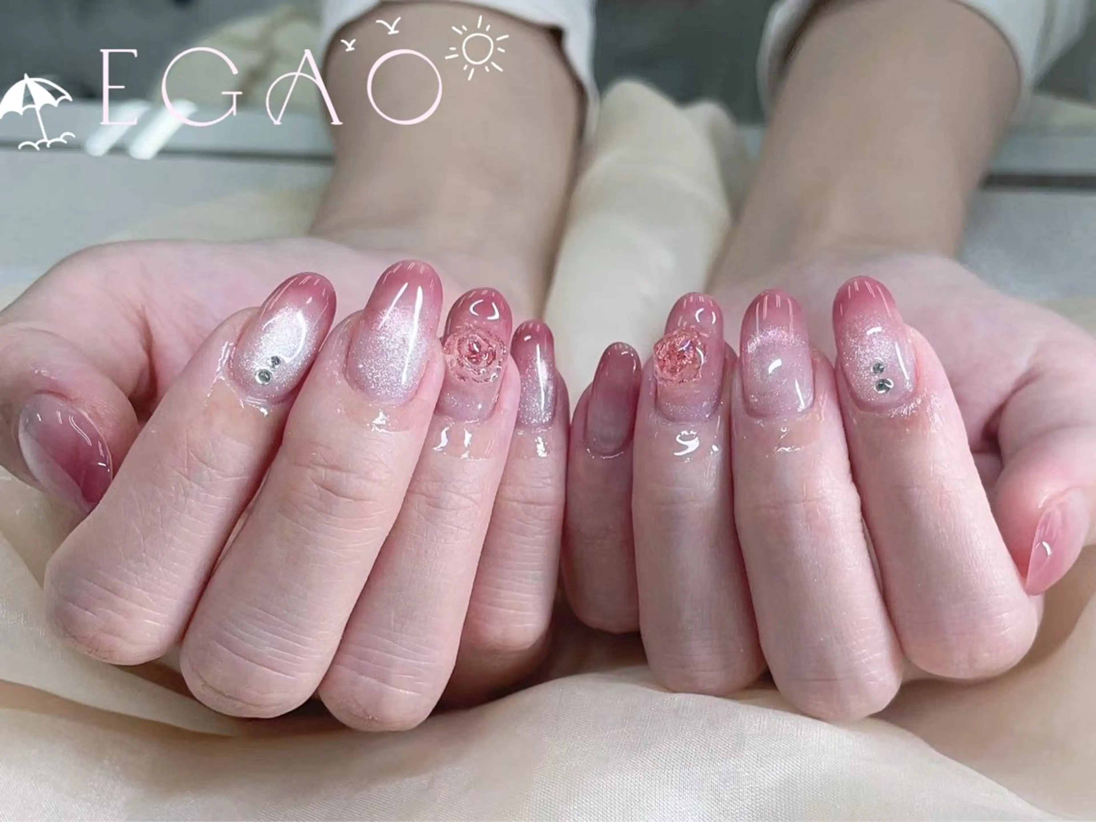ネイル アートネイル フットネイル フレンチネイル ジェルネイル グラデーション ハンドネイル Egao Nail錦糸町店のネイルデザイン