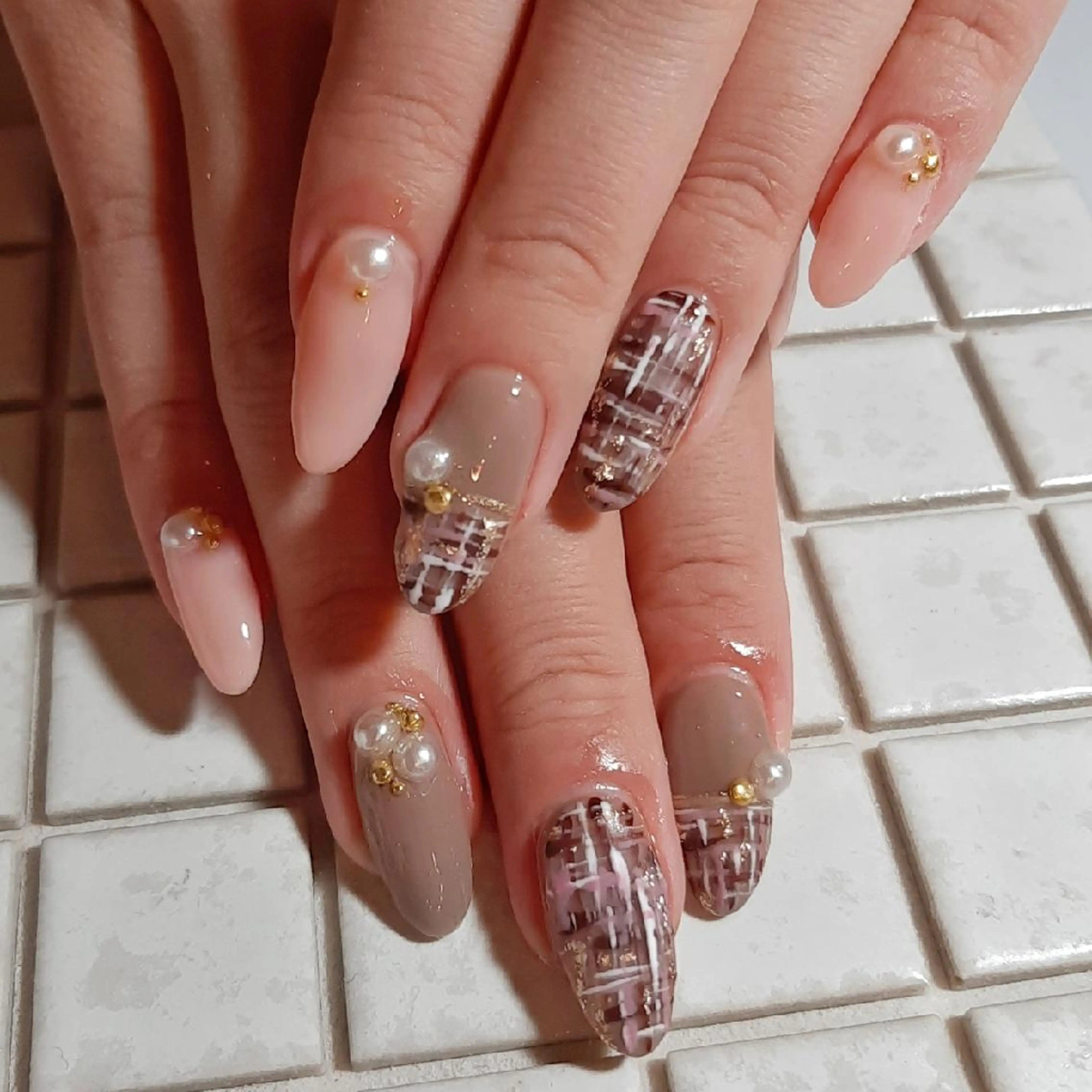 ネイル ツイードネイル ハンドネイル private salon mieのネイルデザイン