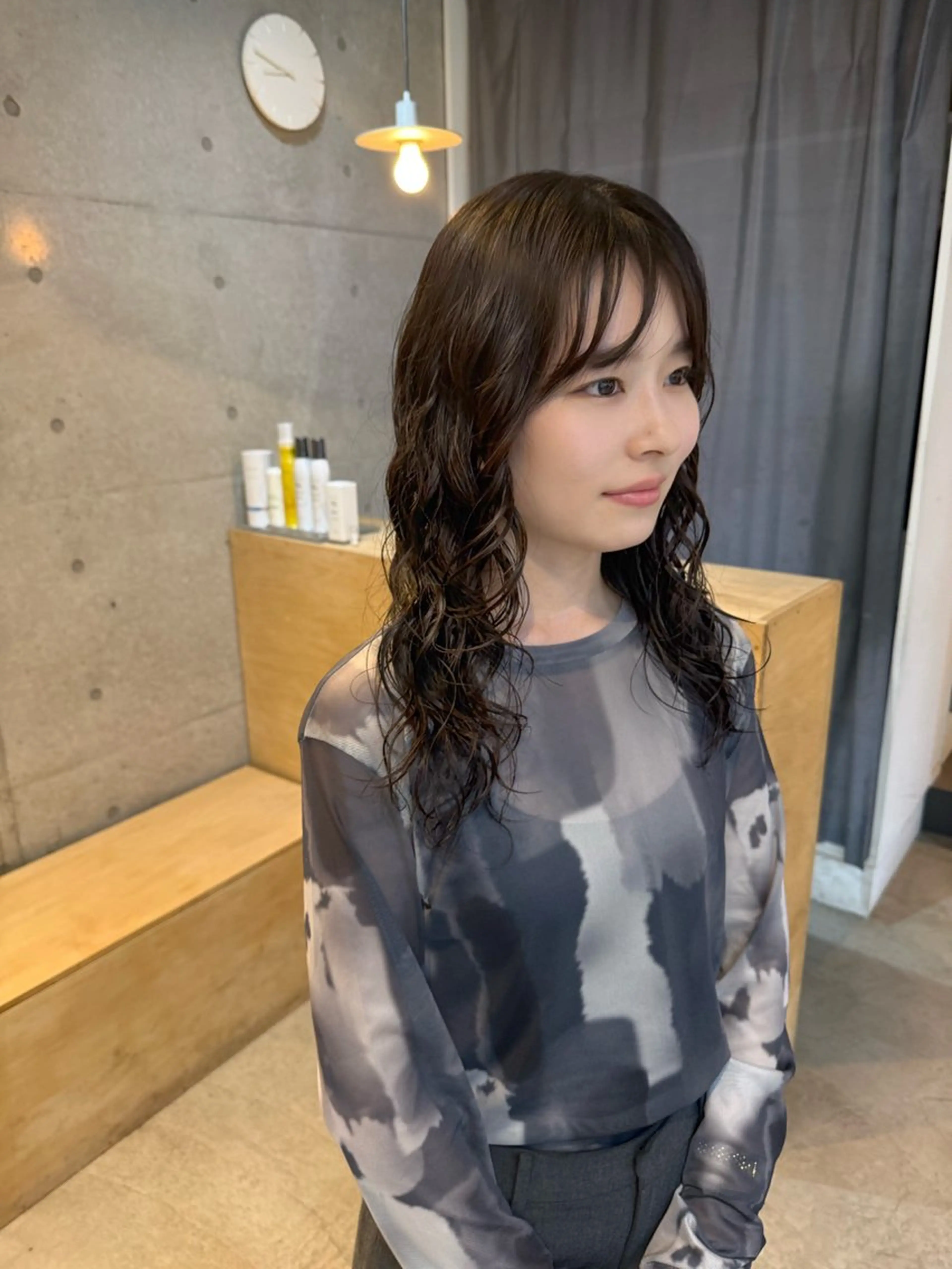 セミロング カット パーマ トリートメント デジタルパーマ/ ウェーブパーマ/神野のヘアスタイル