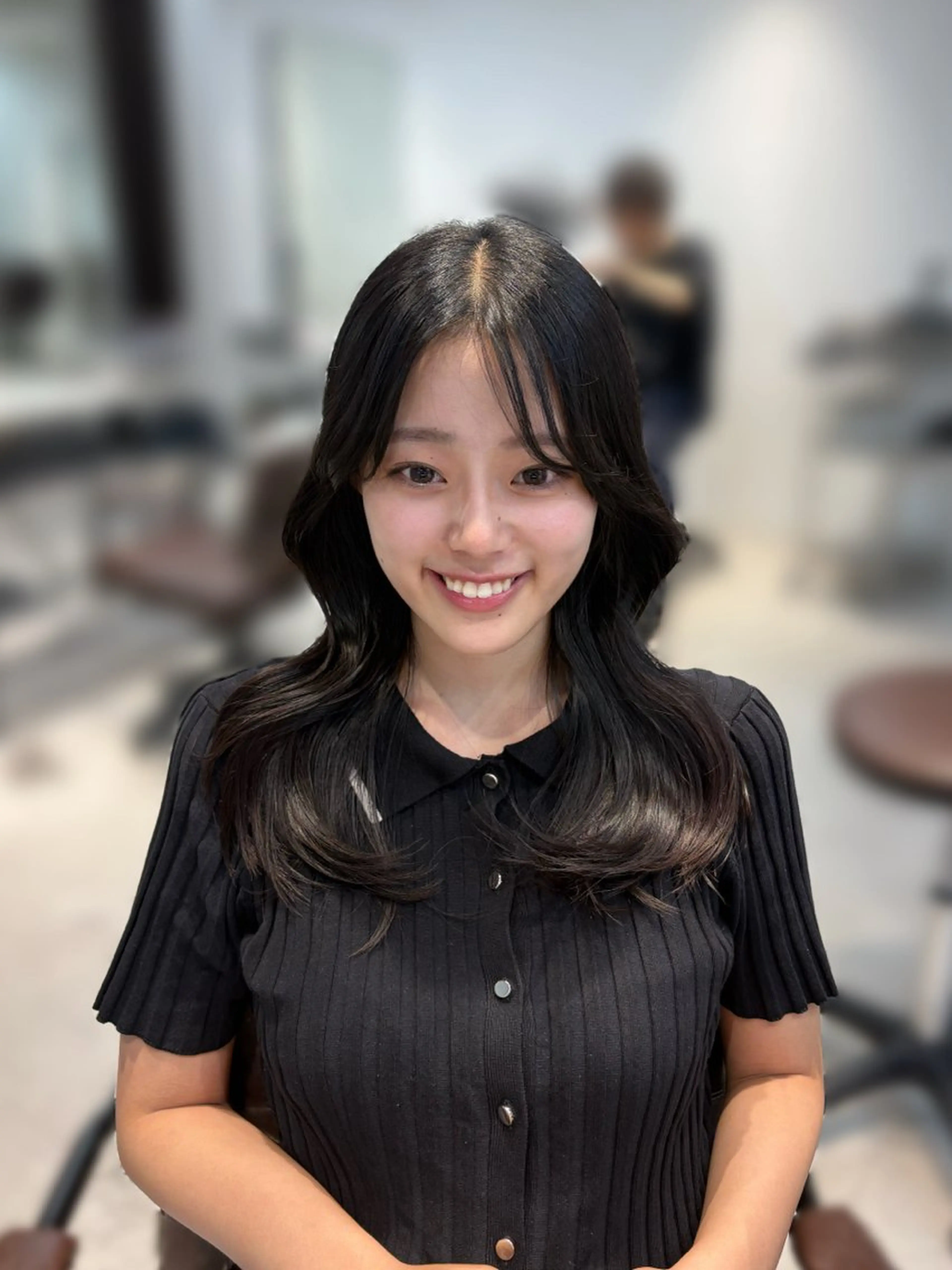 ロング カット ninaアイドル前髪 ×透明感🎀のヘアスタイル