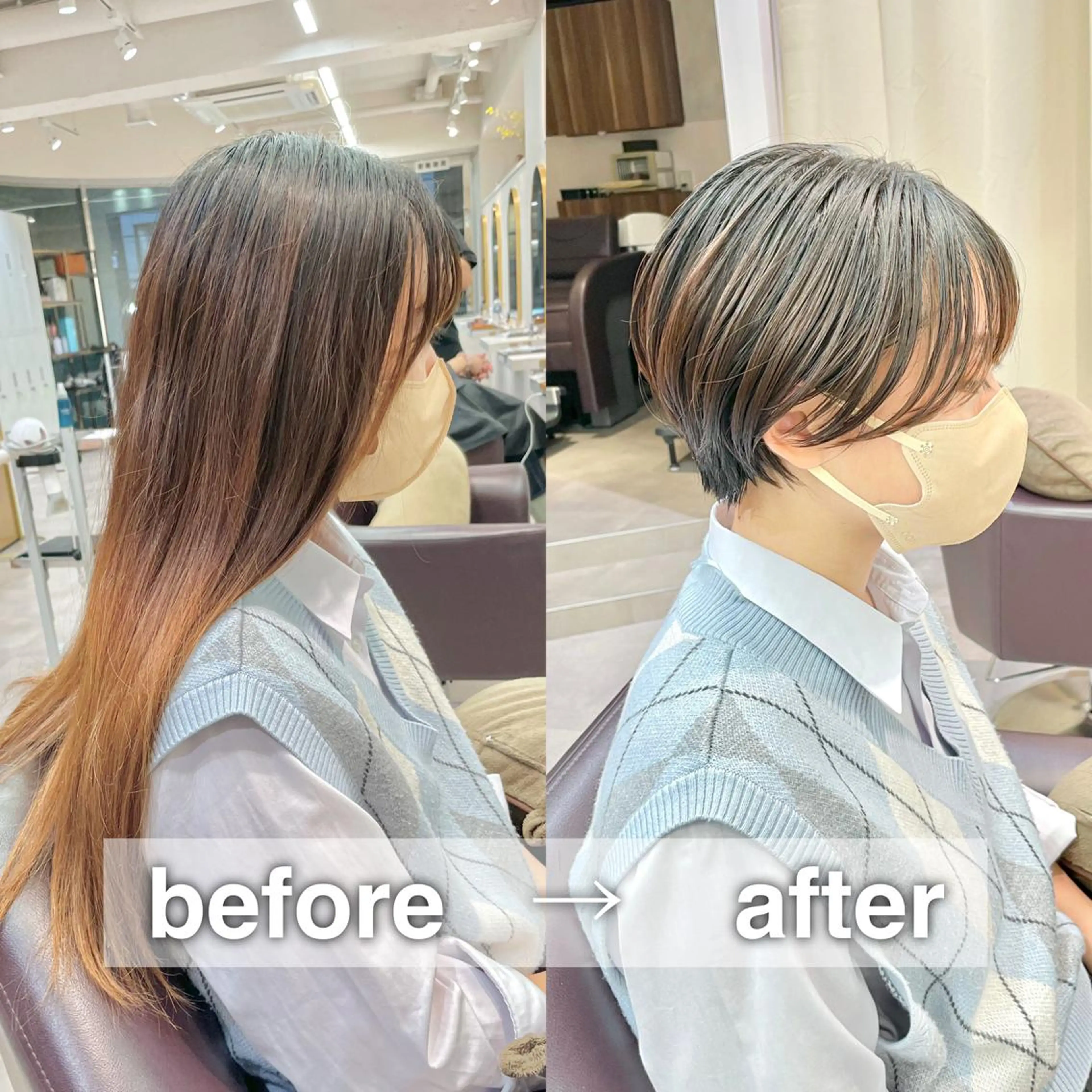 ショート カラー カット トリートメント ショート/ボブ/ 透明感カラー/ほのかのヘアスタイル