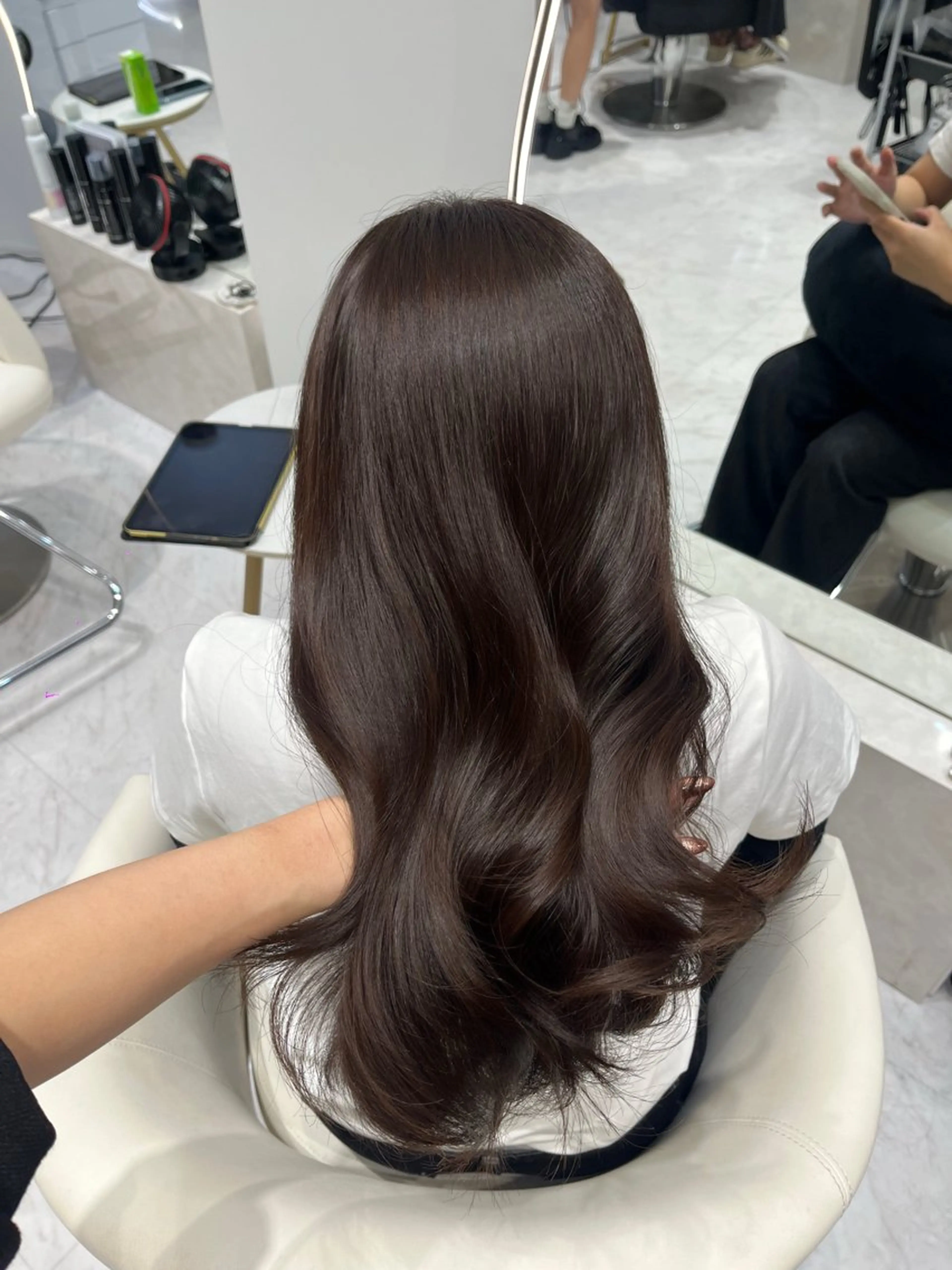 セミロング カラー ヘアカラー トリートメント 名駅/大人韓国ヘア 艶カラー/Rihoのヘアスタイル