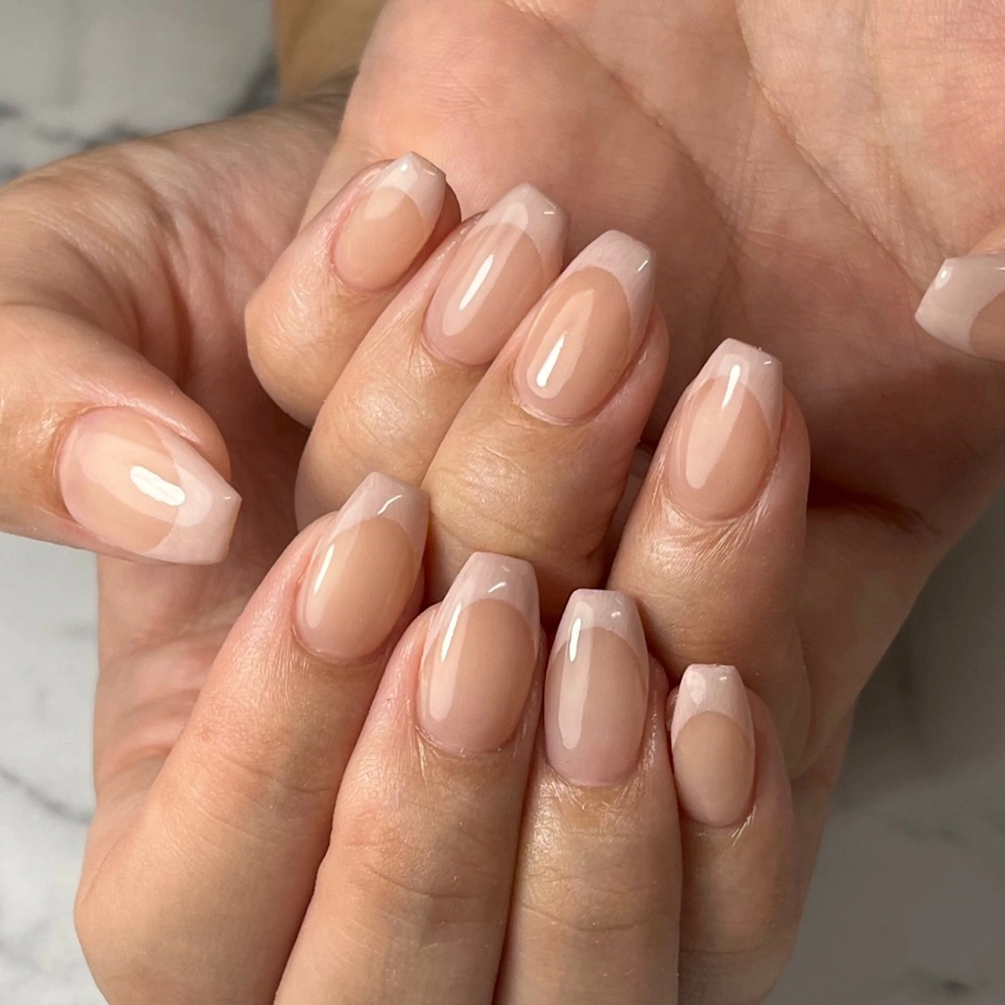ネイル フレンチネイル ワンカラーネイル ピンク シンプルネイル スクエアネイル ハンドネイル NAIL NOWのネイルデザイン