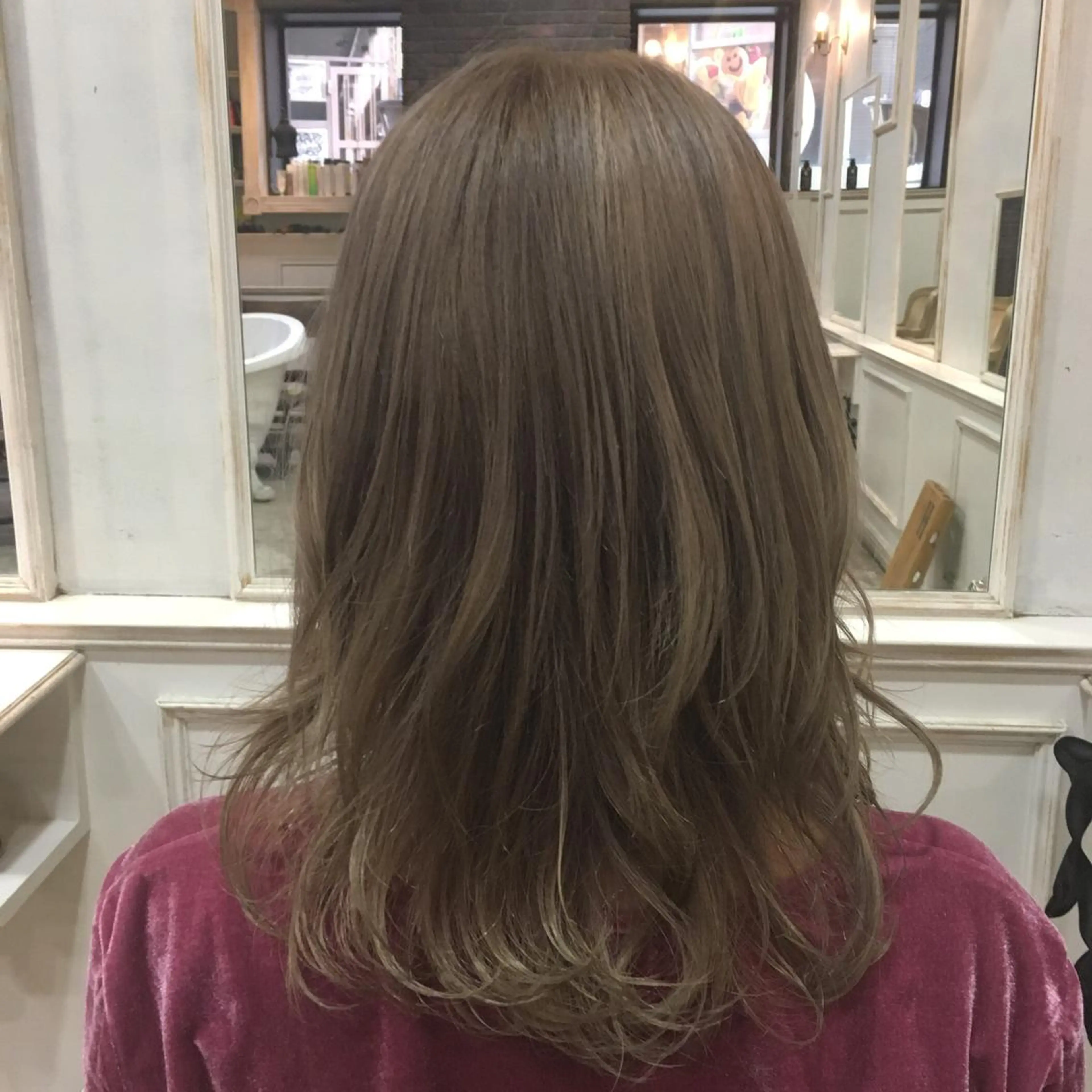 ミディアム カラー ブロンド 外国人風カラー RUKA 美容院×ネイリストのヘアスタイル