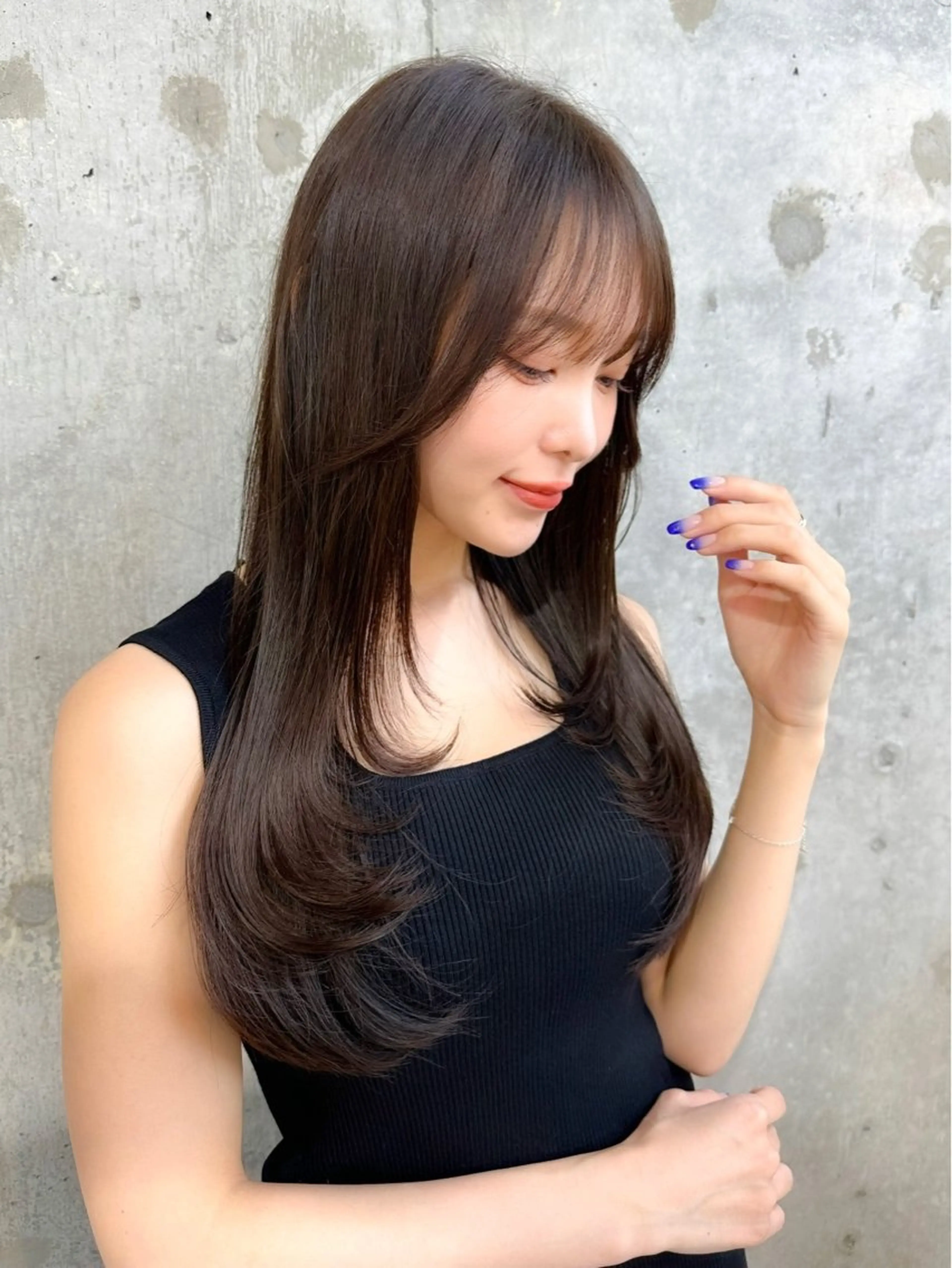 ロング カット トリートメント 髪質改善/韓国ヘア レイヤー/新宿/ロミのヘアスタイル