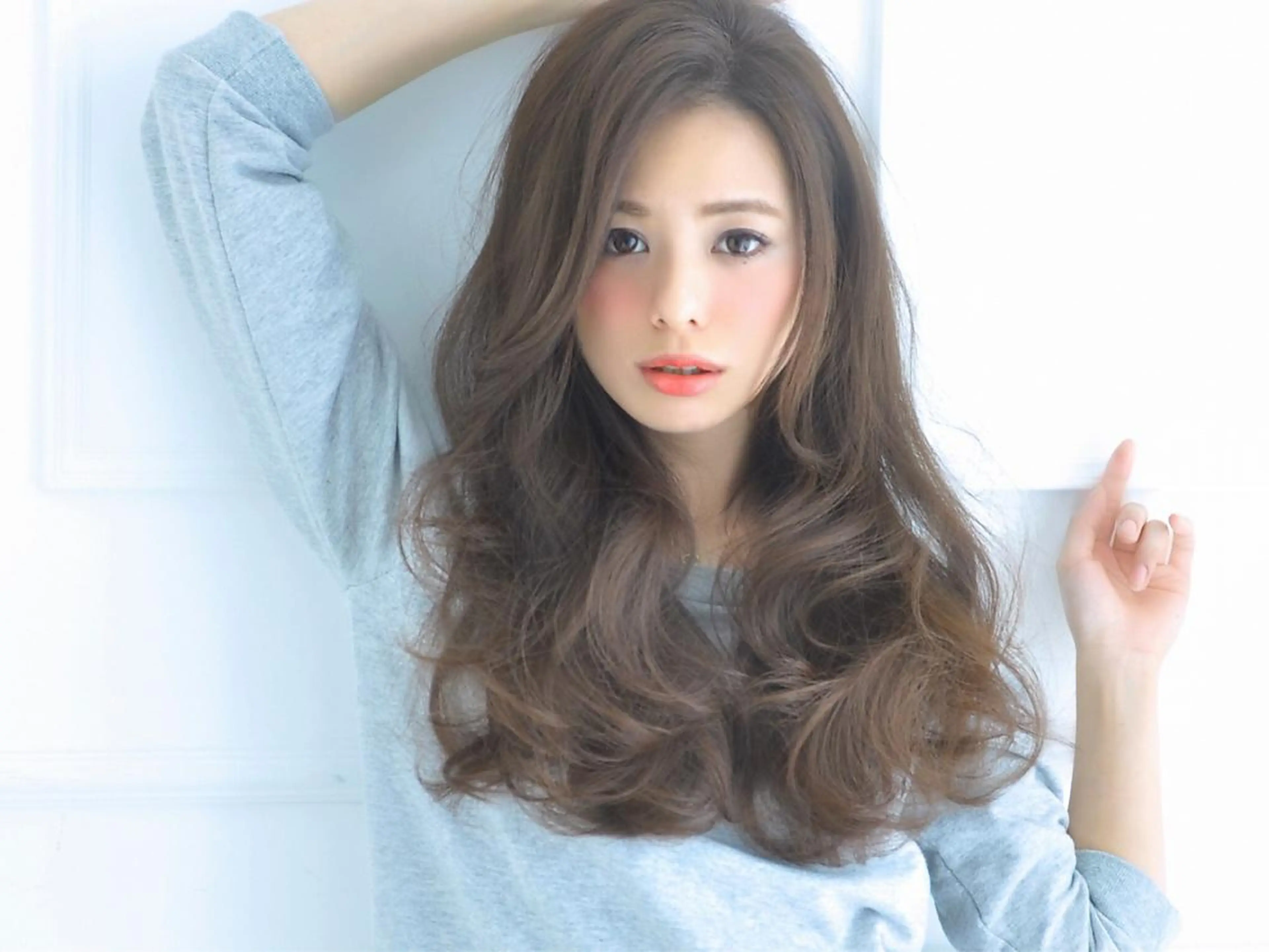 ロング カラー グレージュ ボブ 似合わせカット 小顔カット ◆感動口コミ/最小顔 理論カット◆森口 峻のヘアスタイル