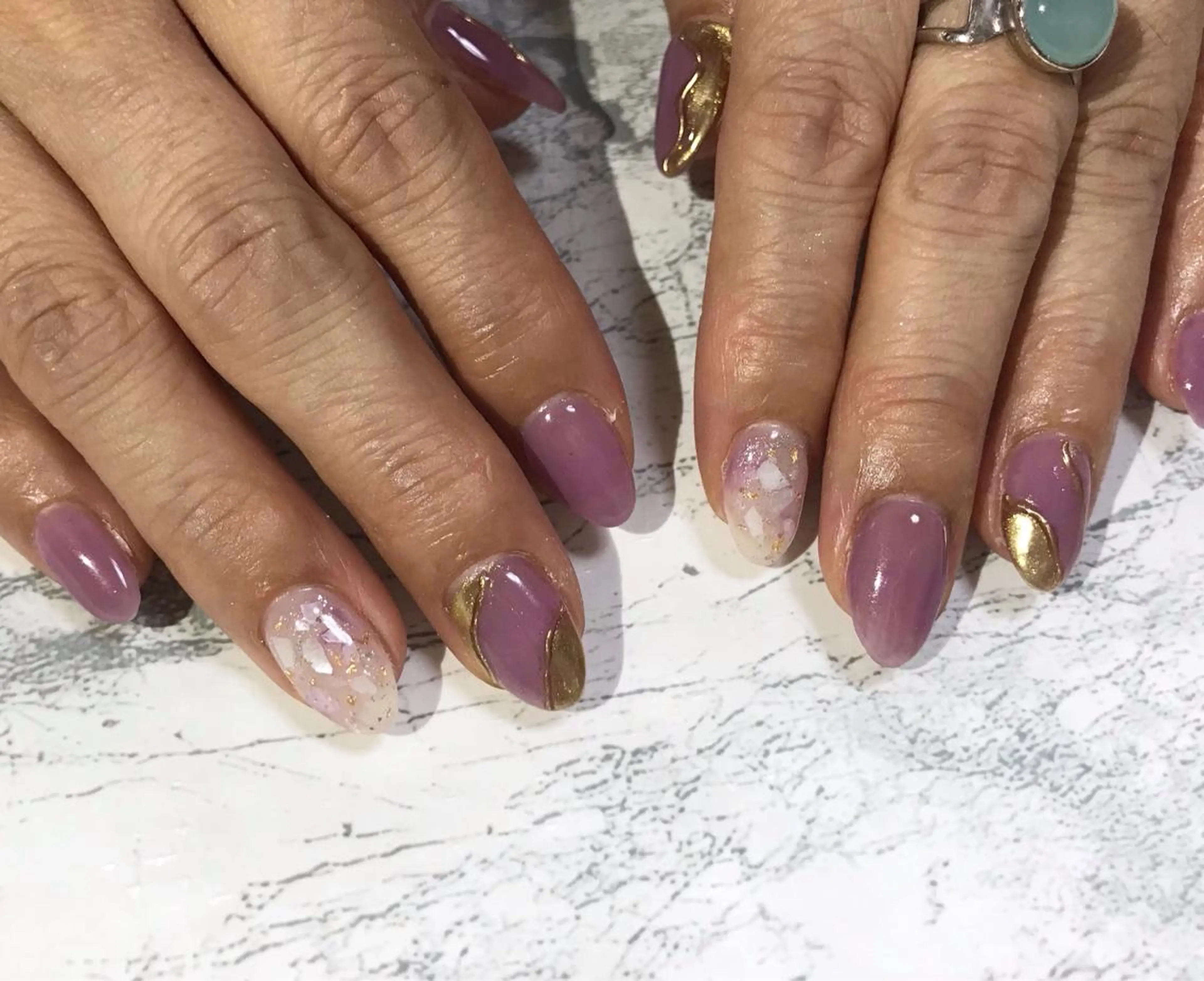 ネイル フットネイル ニュアンスネイル パープル シンプルネイル 春ネイル nail fufla ♡yamane♡のネイルデザイン
