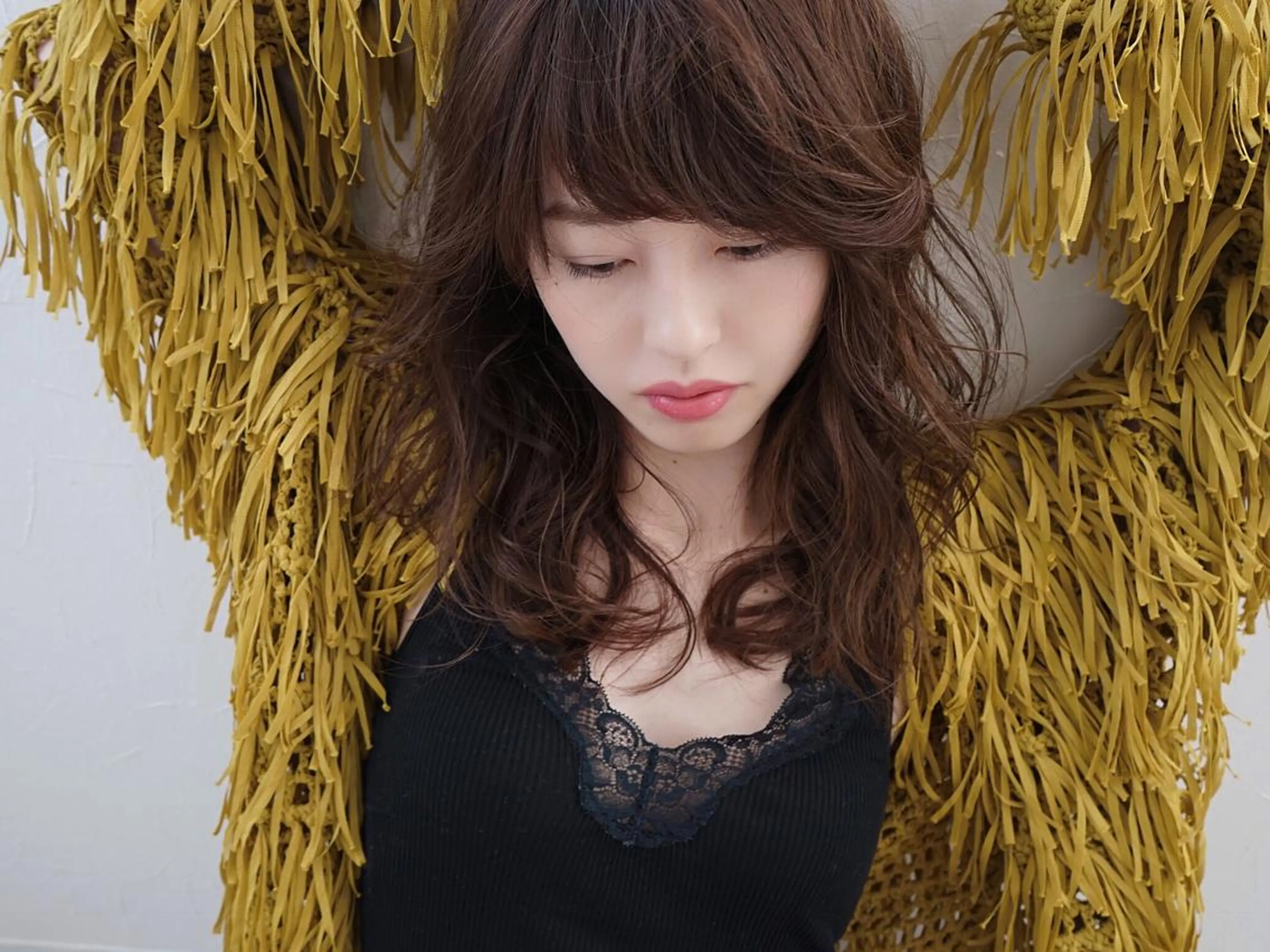 ロング カラー パーマ カット ヘアカラー トリートメント 花井 啓好のヘアスタイル