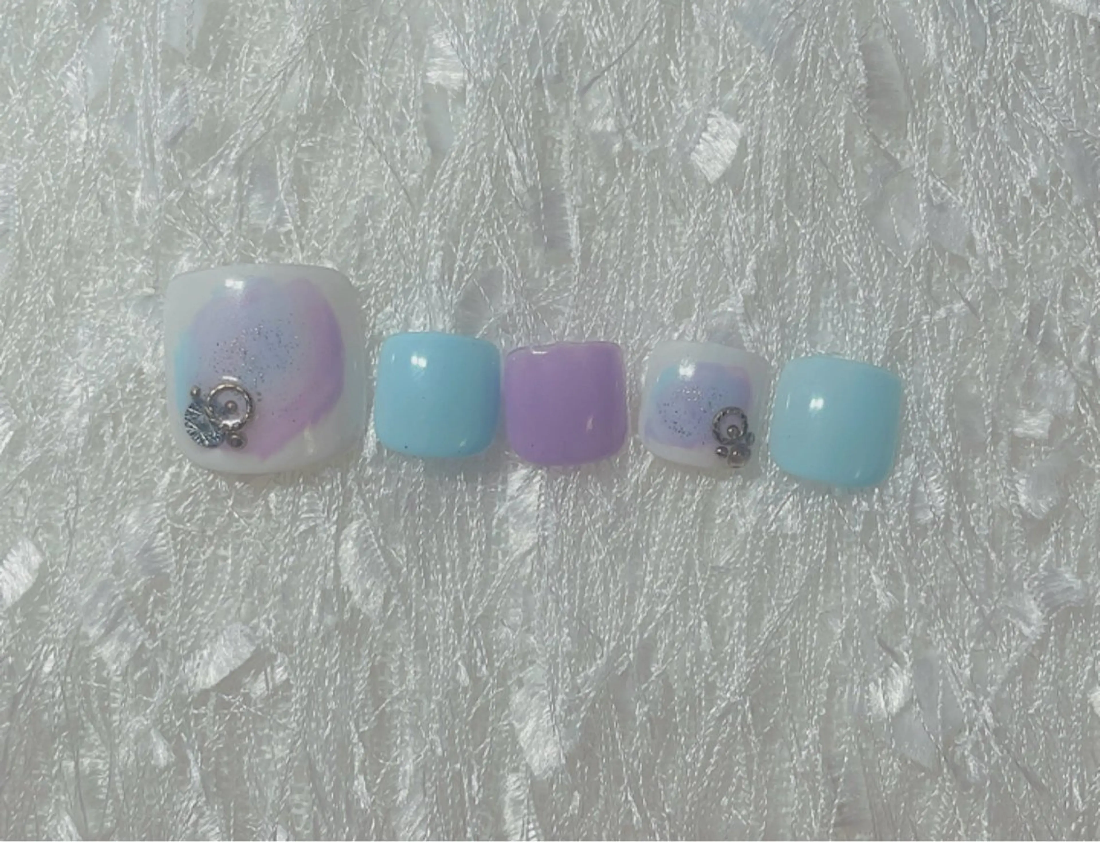 ネイル アートネイル ブルー フットネイル Nakao Hitomiのネイルデザイン