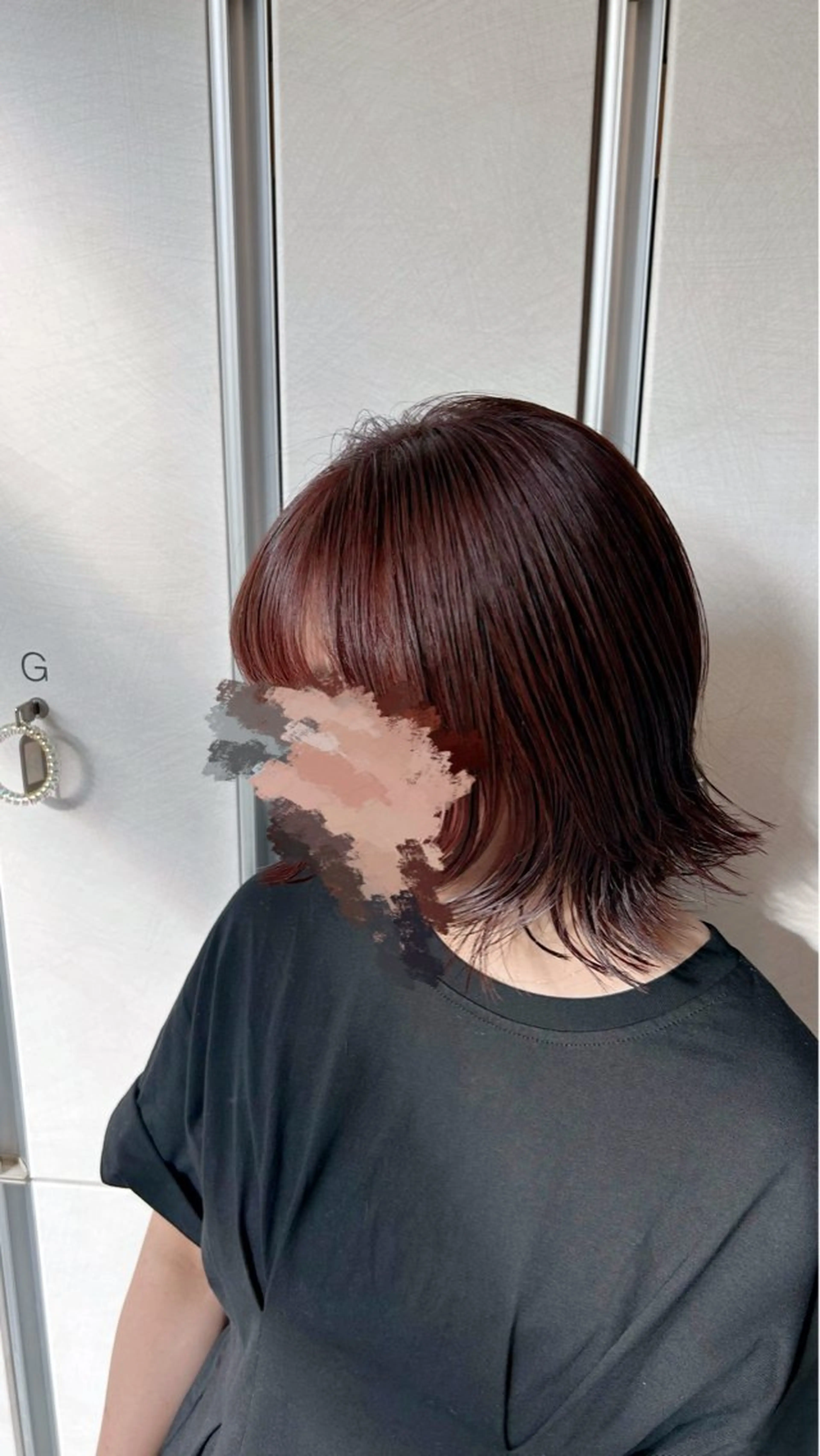 ミディアム 顔周りカット レイヤーカット カット ヘアカラー コテ巻きパーマ/ 韓国レイヤー/なおのヘアスタイル