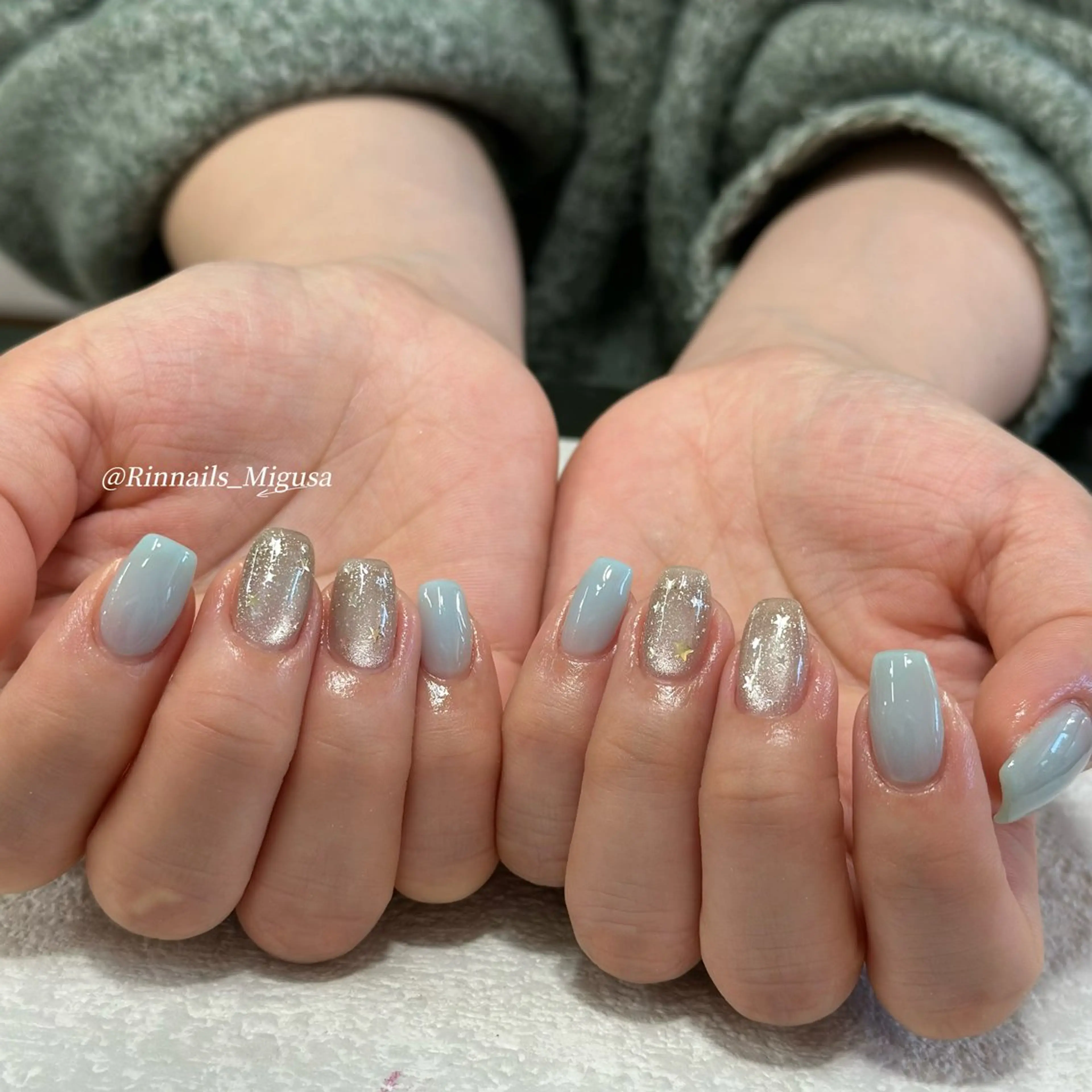 ショート 韓国風ヘア ハンドネイル RIN NAILS ᥫ᭡Migusaのネイルデザイン
