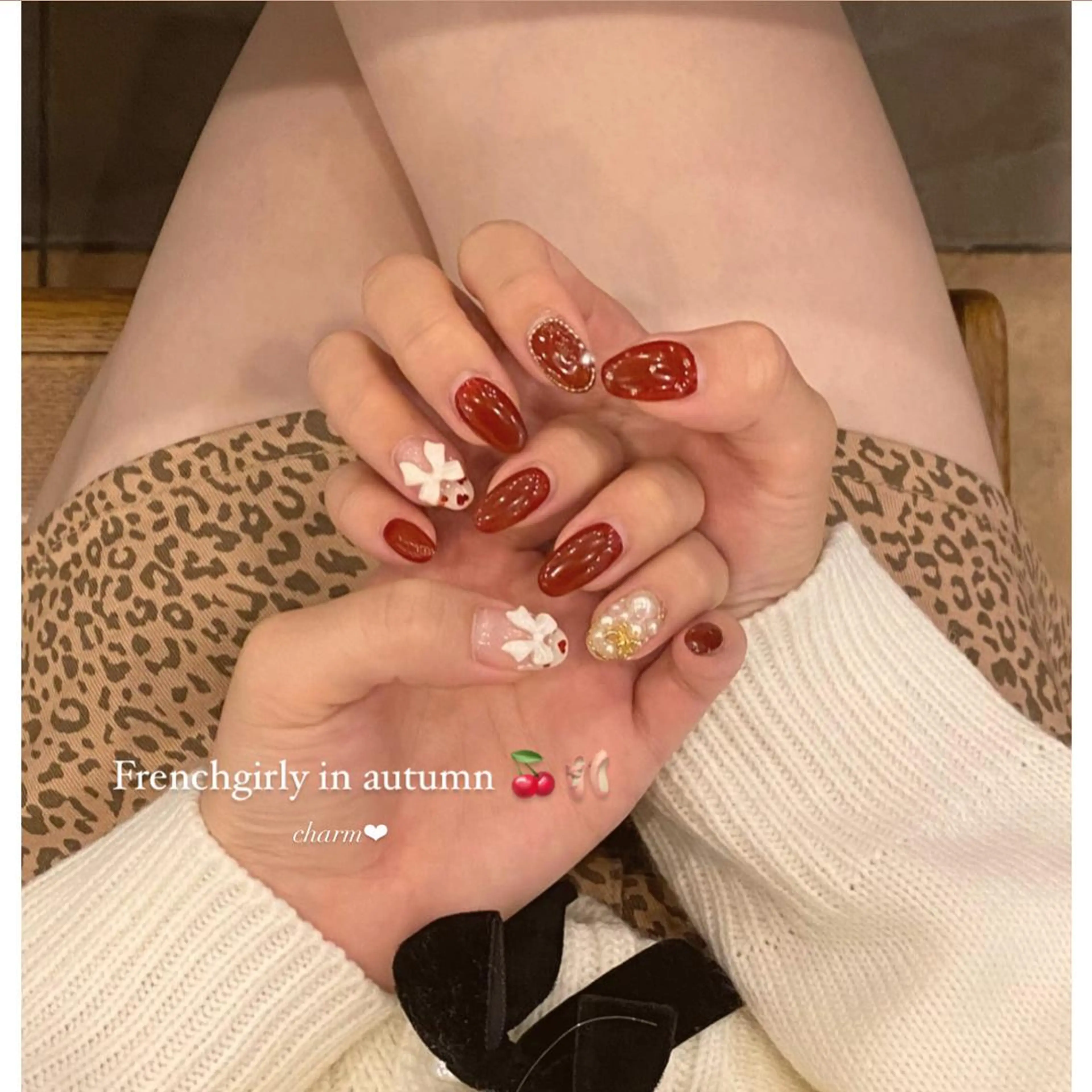 ネイル おそろいネイル ハンドネイル nail salon charmのネイルデザイン