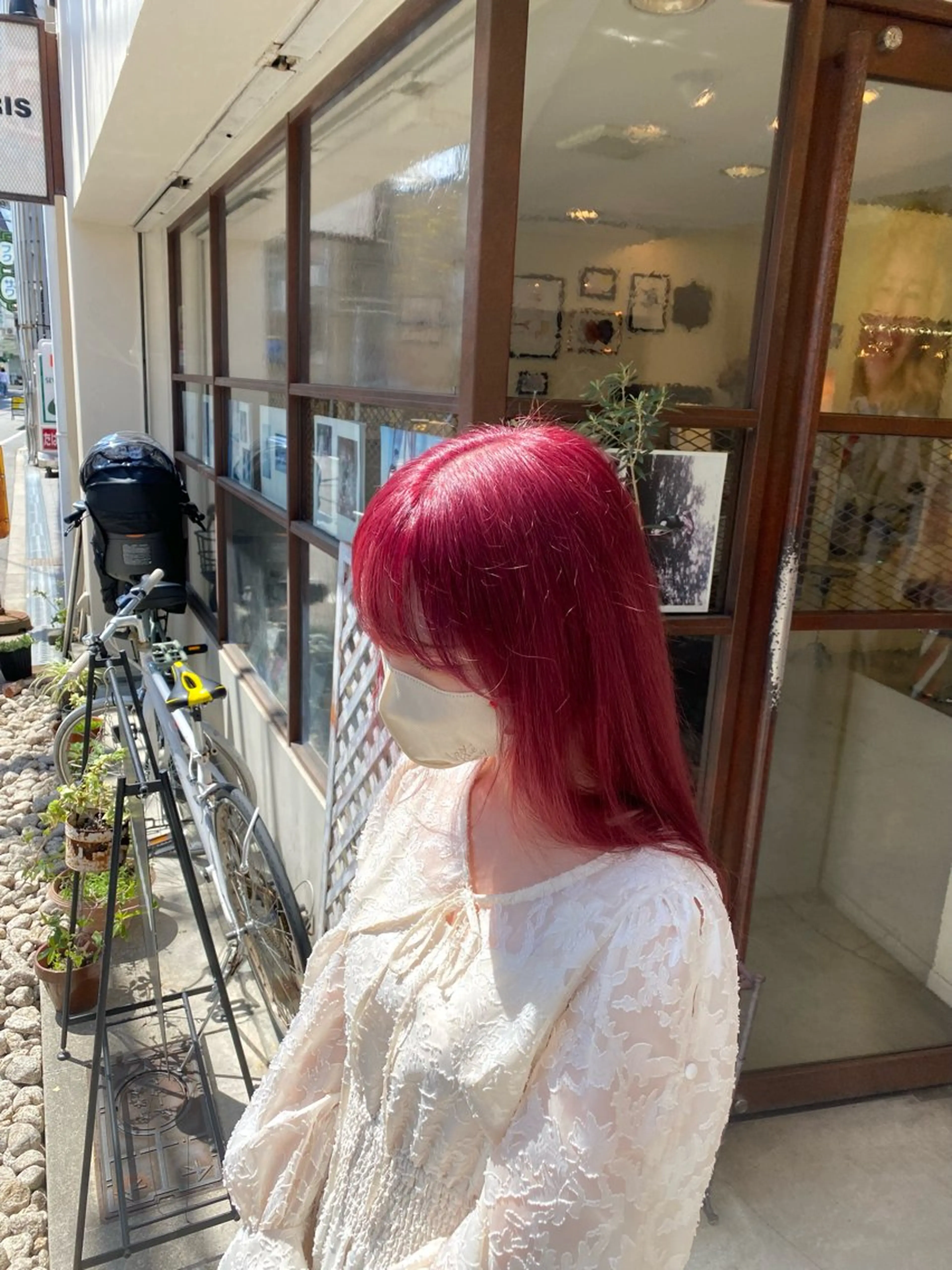 ロング カラー レッドカラー ウチダ ユウヤのヘアスタイル
