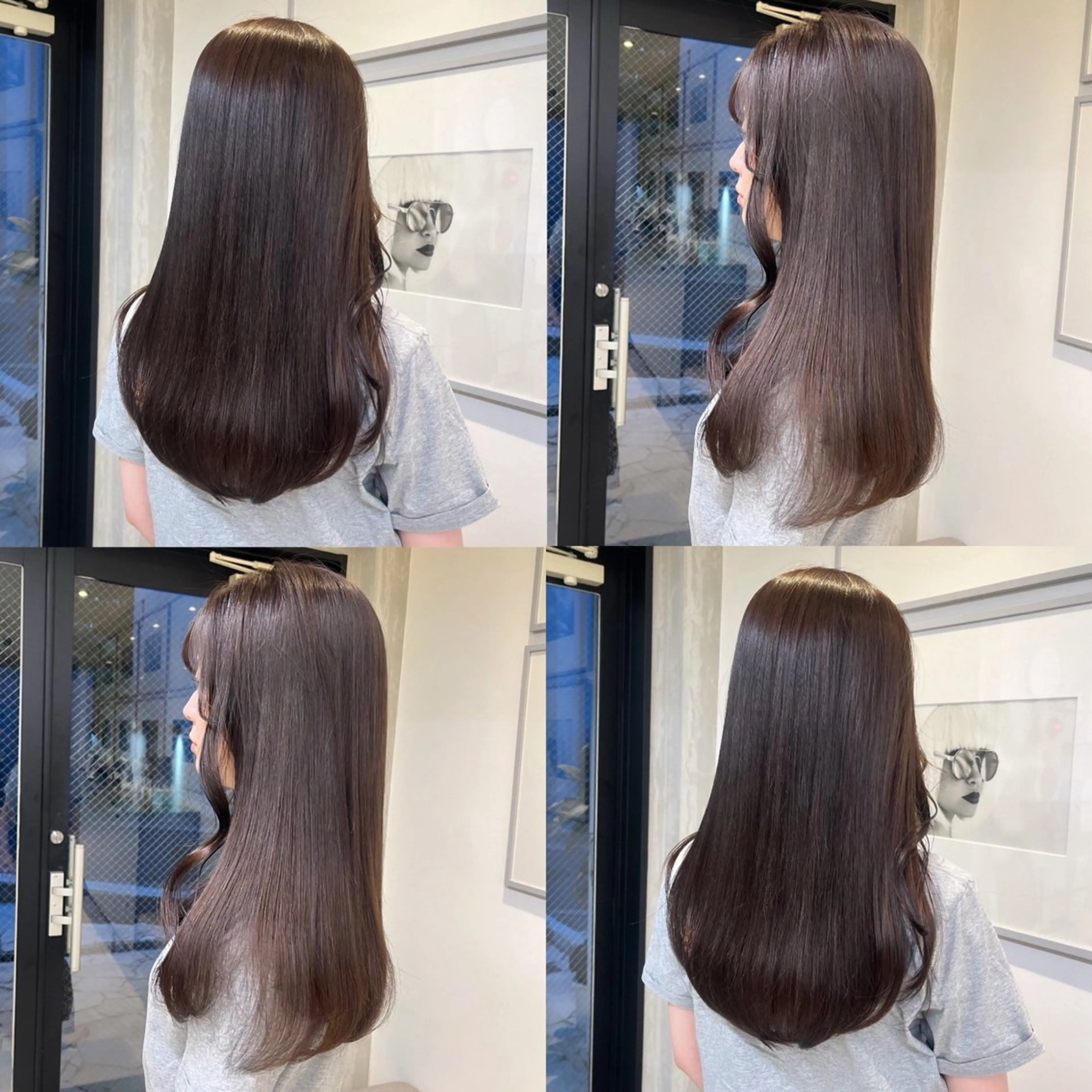 セミロング カラー アッシュ ブラウンカラー 透明感カラー グレージュ マロンブラウン ヘアカラー トリートメント ヘッドスパ ヘアセット カジュアルを女っぽく 𝗮𝘆𝗮𝗰𝗼のヘアスタイル