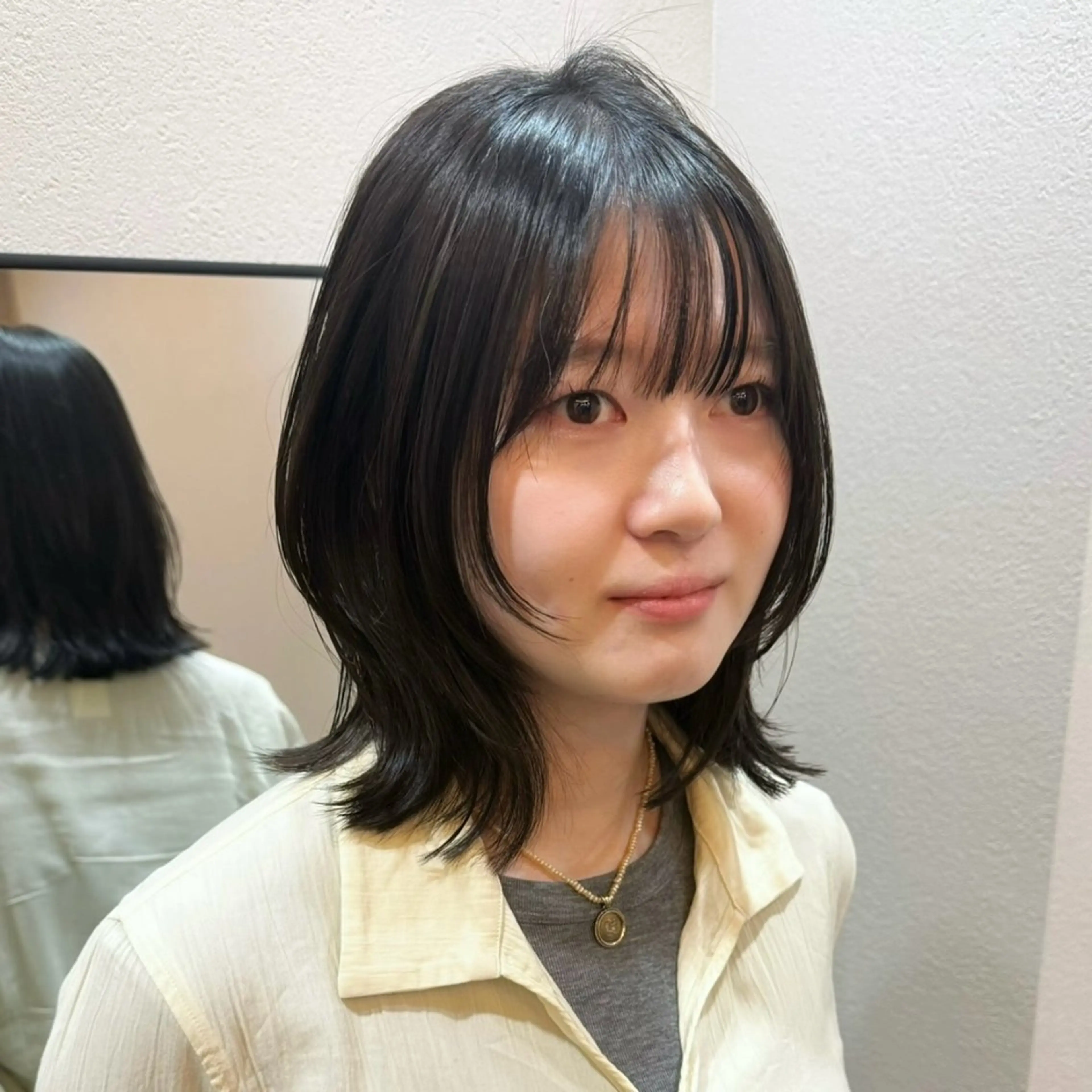 ミディアム くびれヘア 顔周りカット レイヤーカット ウルフカット ボブレイヤー/くびれ ヘア/タイラユリ🍋のヘアスタイル