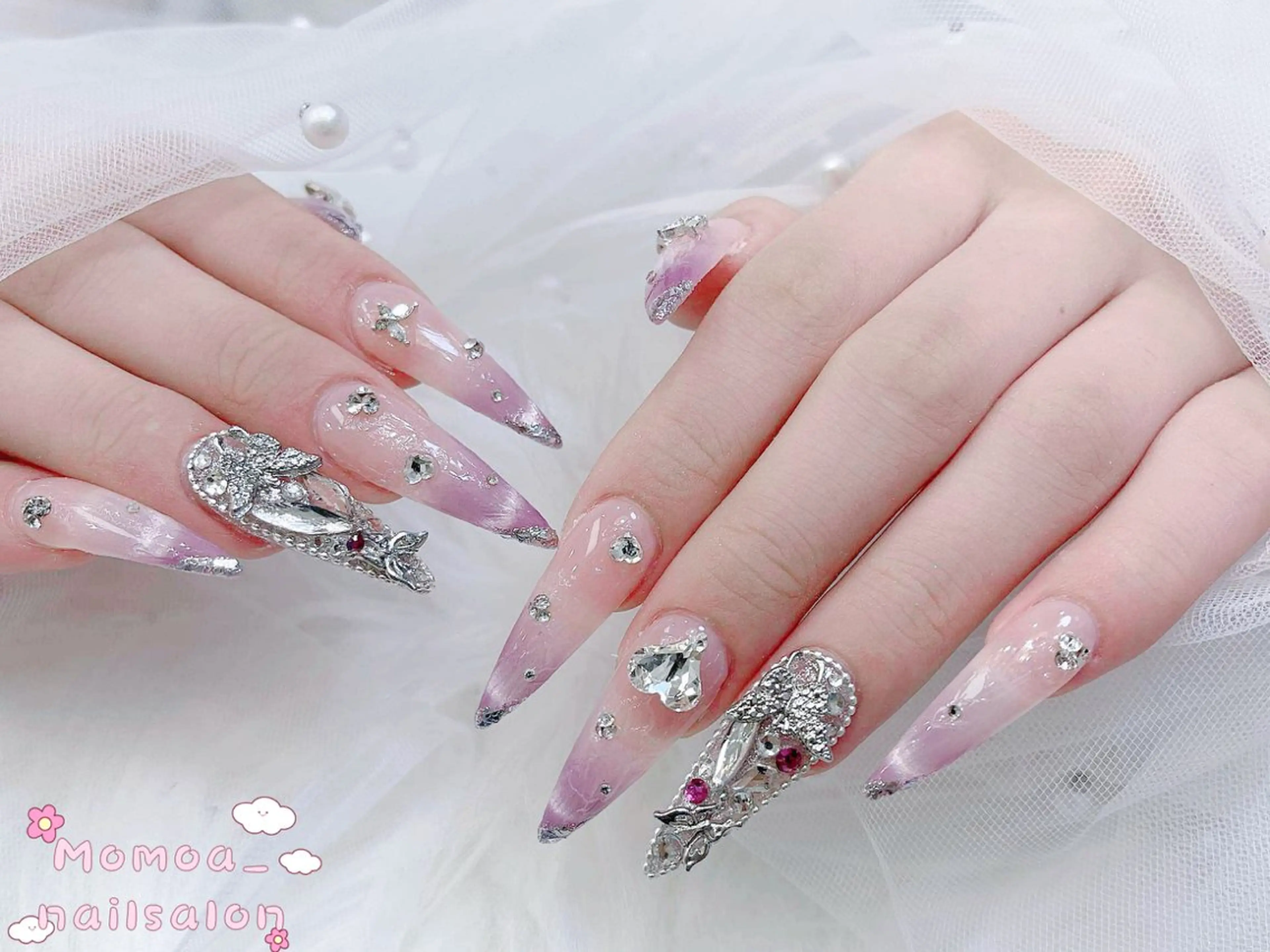 ネイル ハンドネイル MoMoA Nail ネイル長さ出し専門店のネイルデザイン