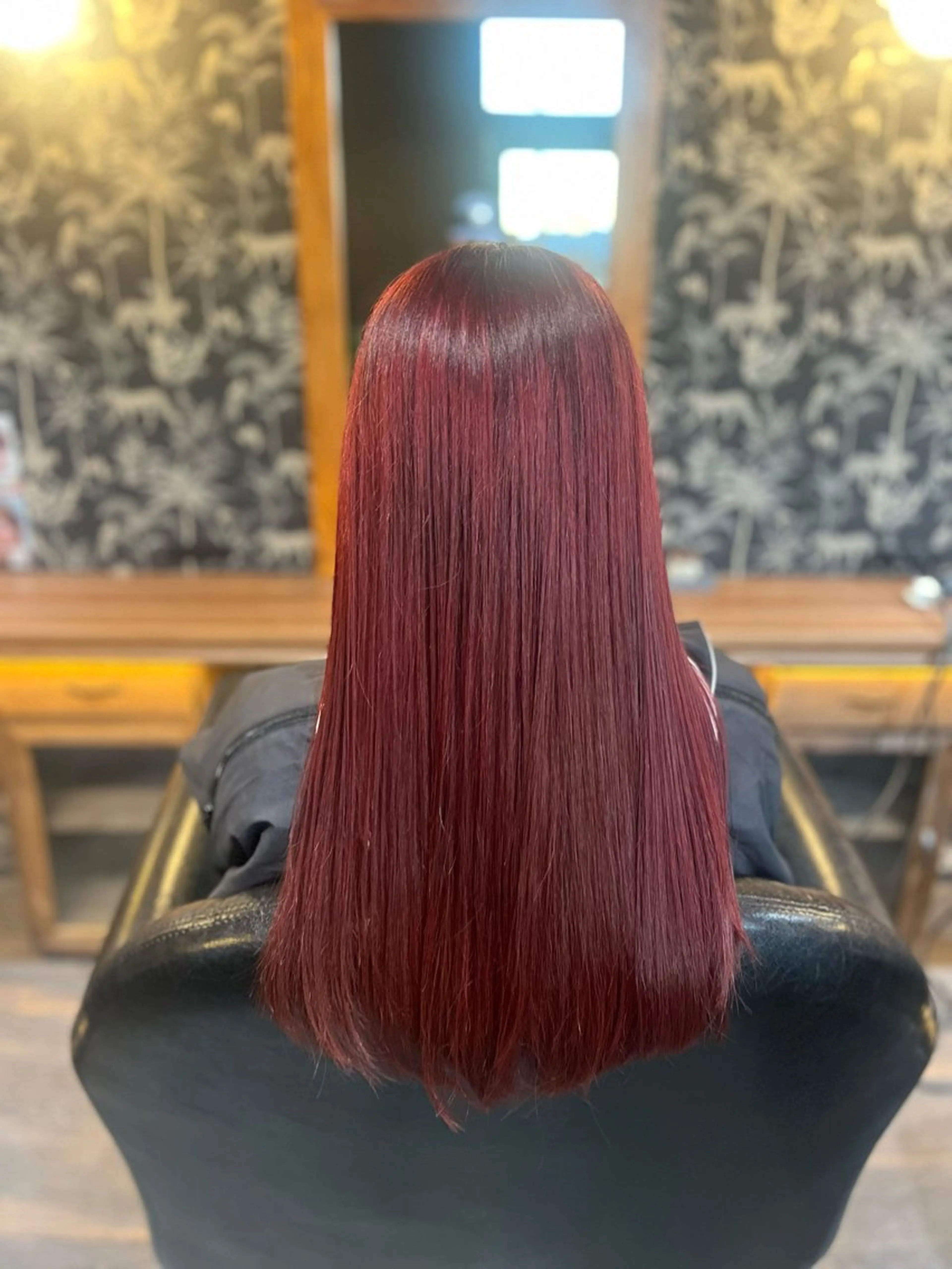 カラー レッドカラー 中川 花菜のヘアスタイル