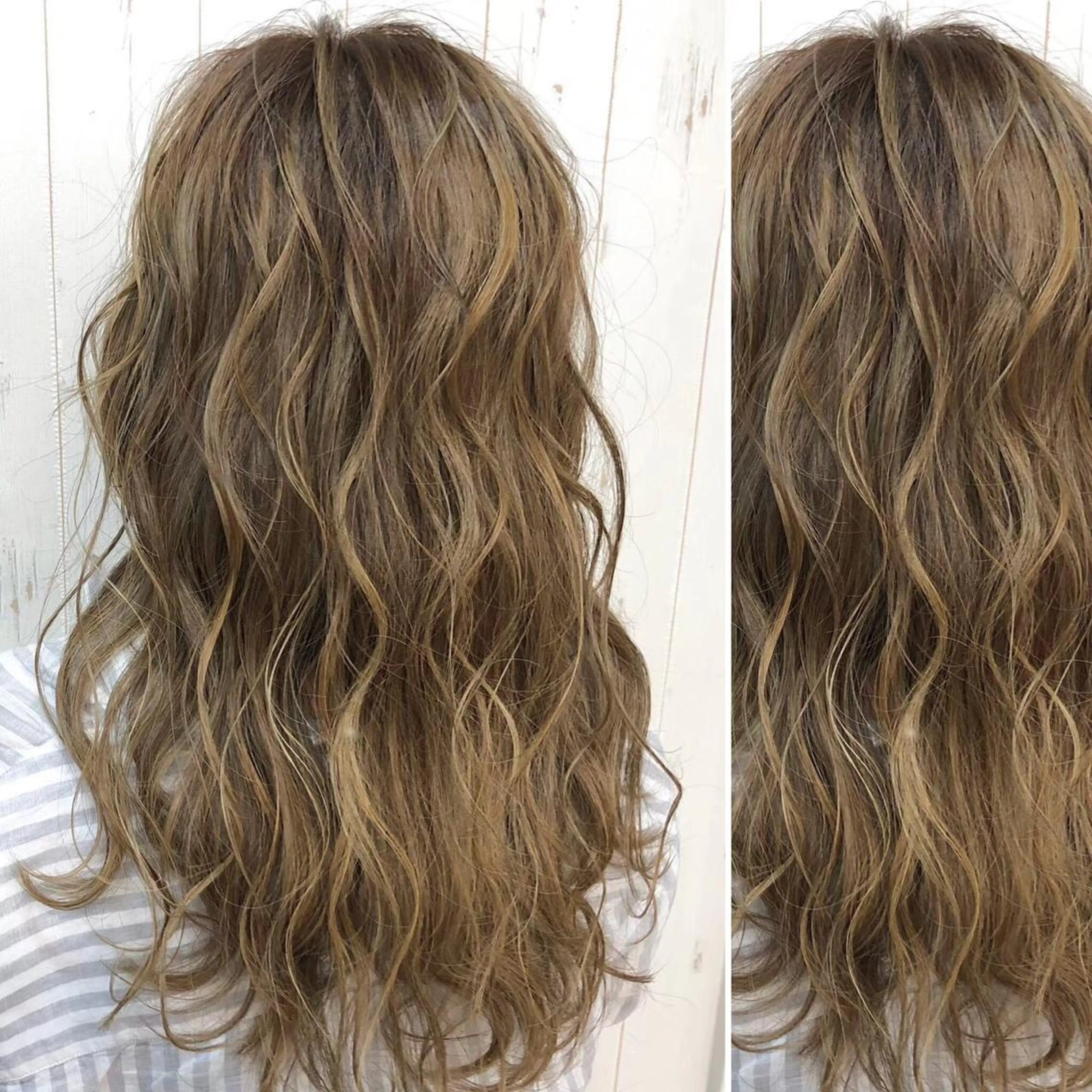 ミディアム カラー JuNブリーチに 縮毛矯正するプロのヘアスタイル