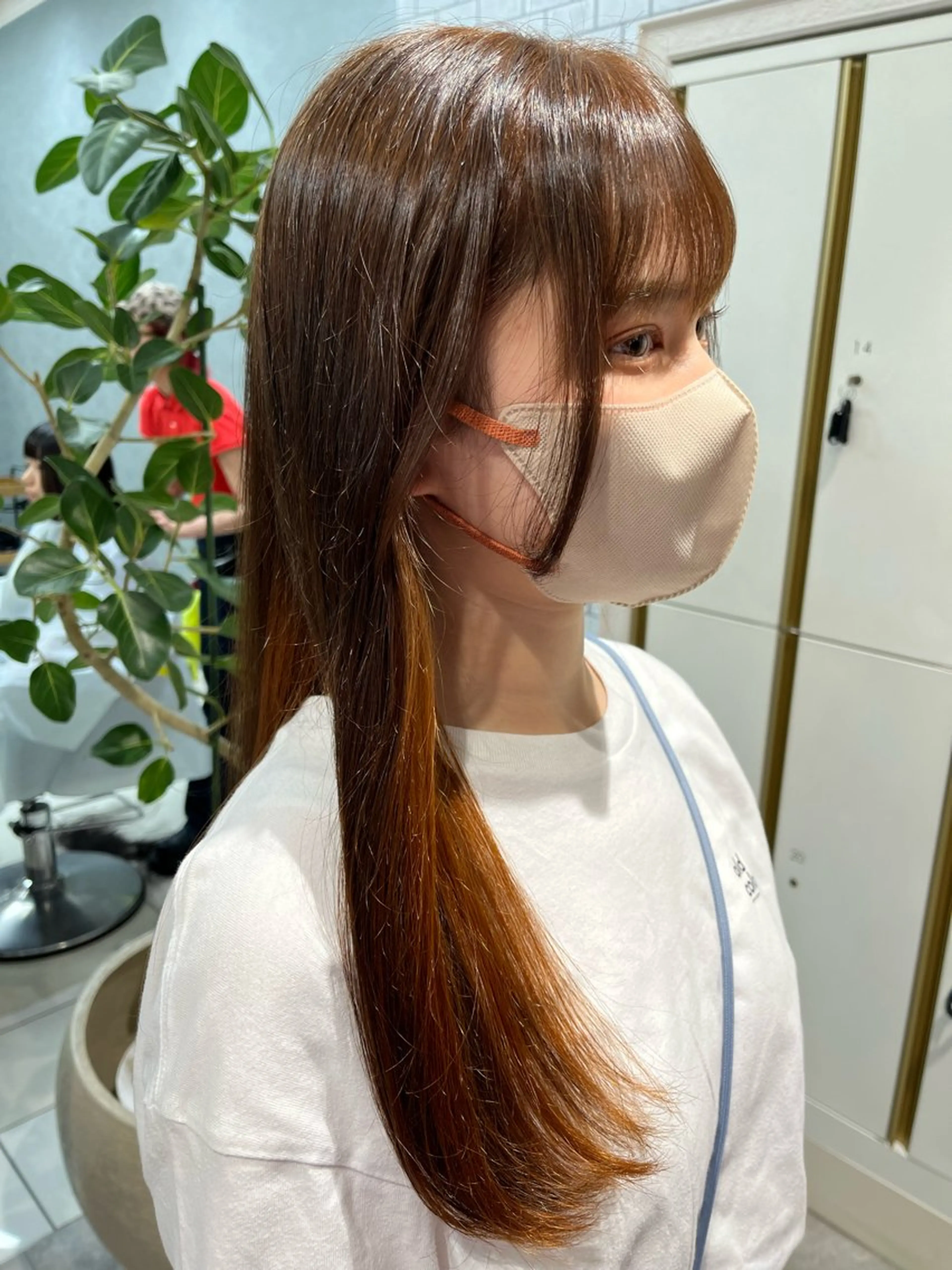 カラー オレンジ カット ヘアカラー トリートメント ミユウ🌼ブリーチ / ダブルカラーのヘアスタイル