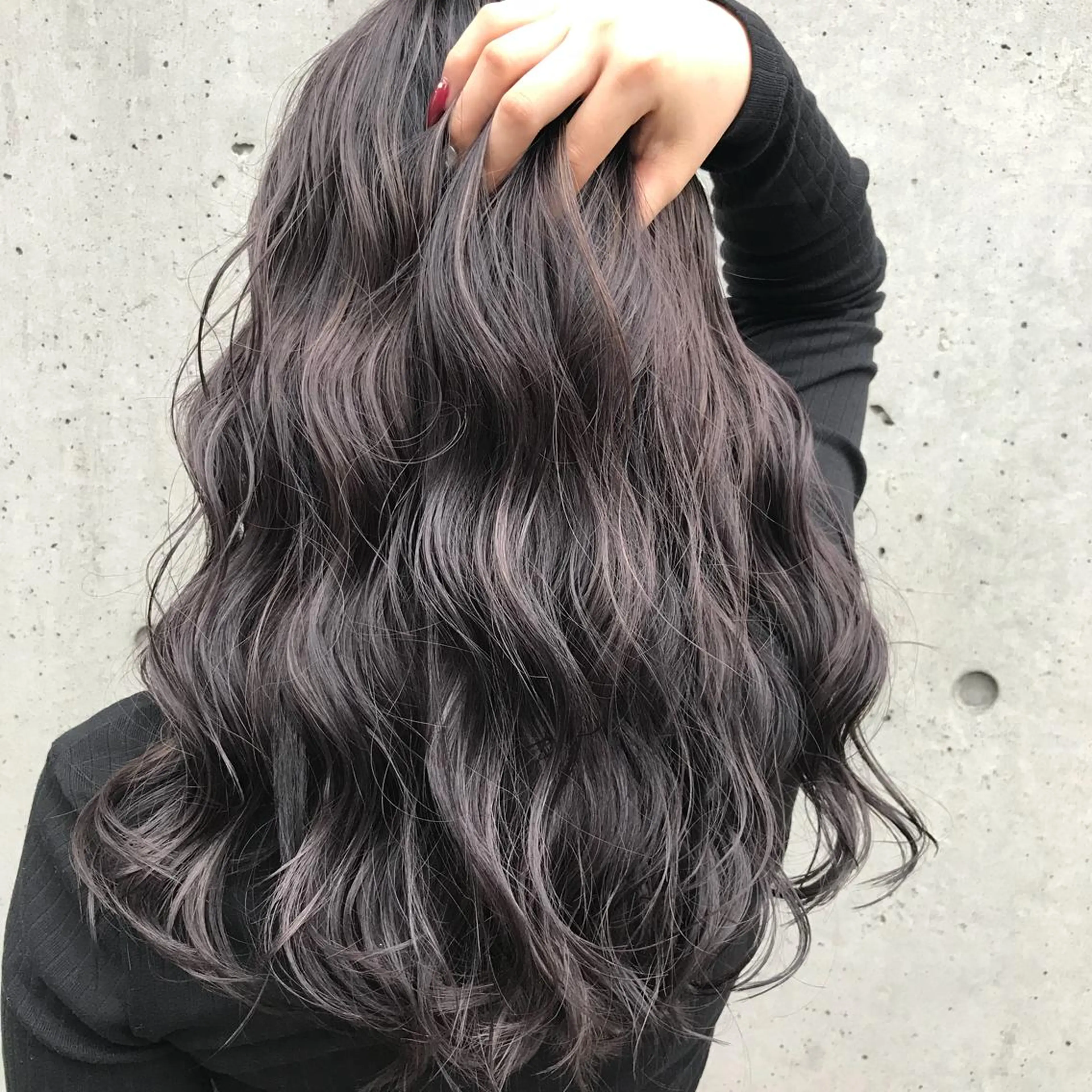 ロング カラー ハイライトカラー ピンクカラー ピンクパープル パープルカラー ハイライト 韓国レイヤーカット 🧸ベージュカラーのヘアスタイル