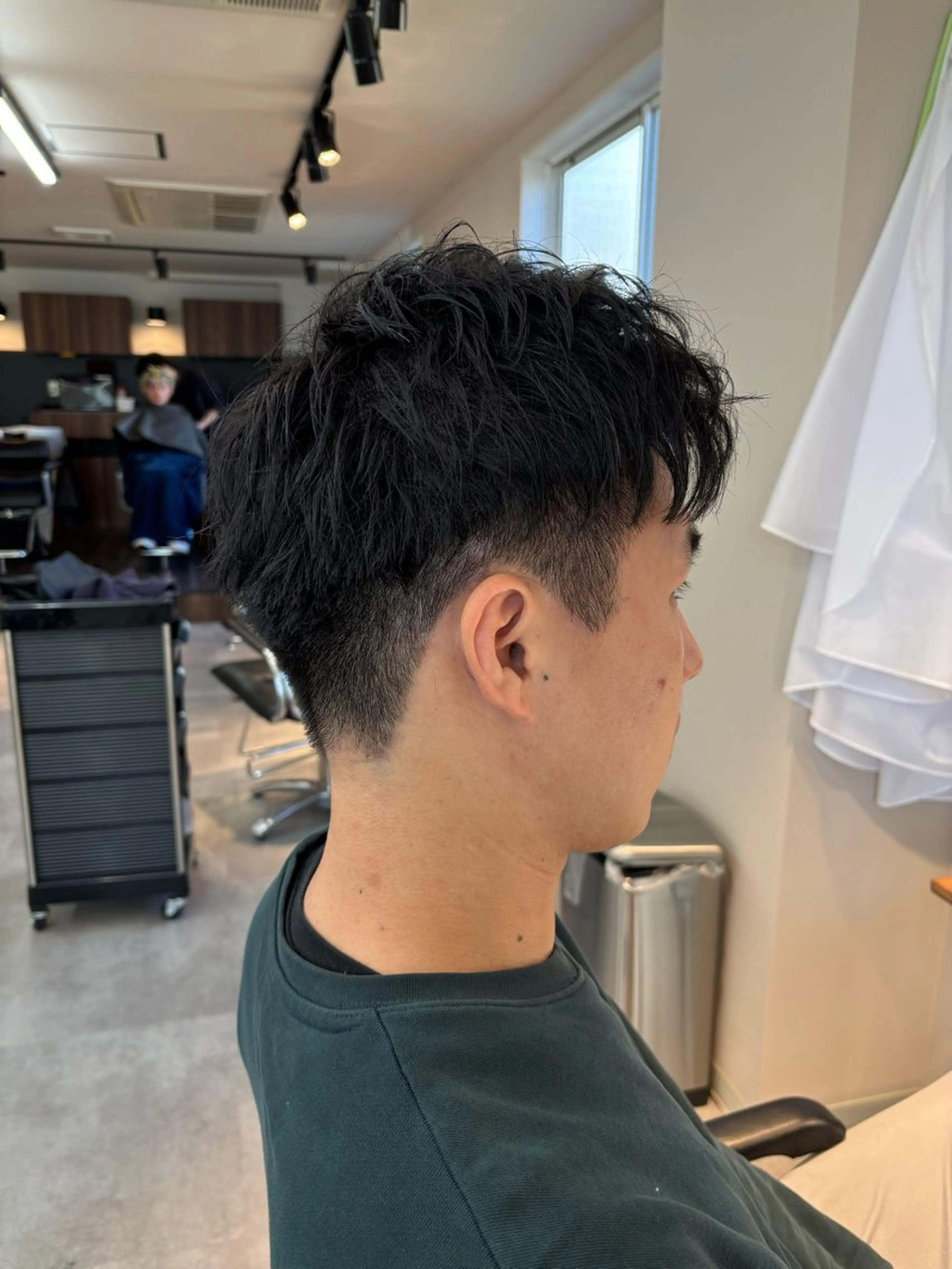 メンズ アップバング ツーブロック カット 保立/フェザーパーマ /メンズカット千葉のヘアスタイル