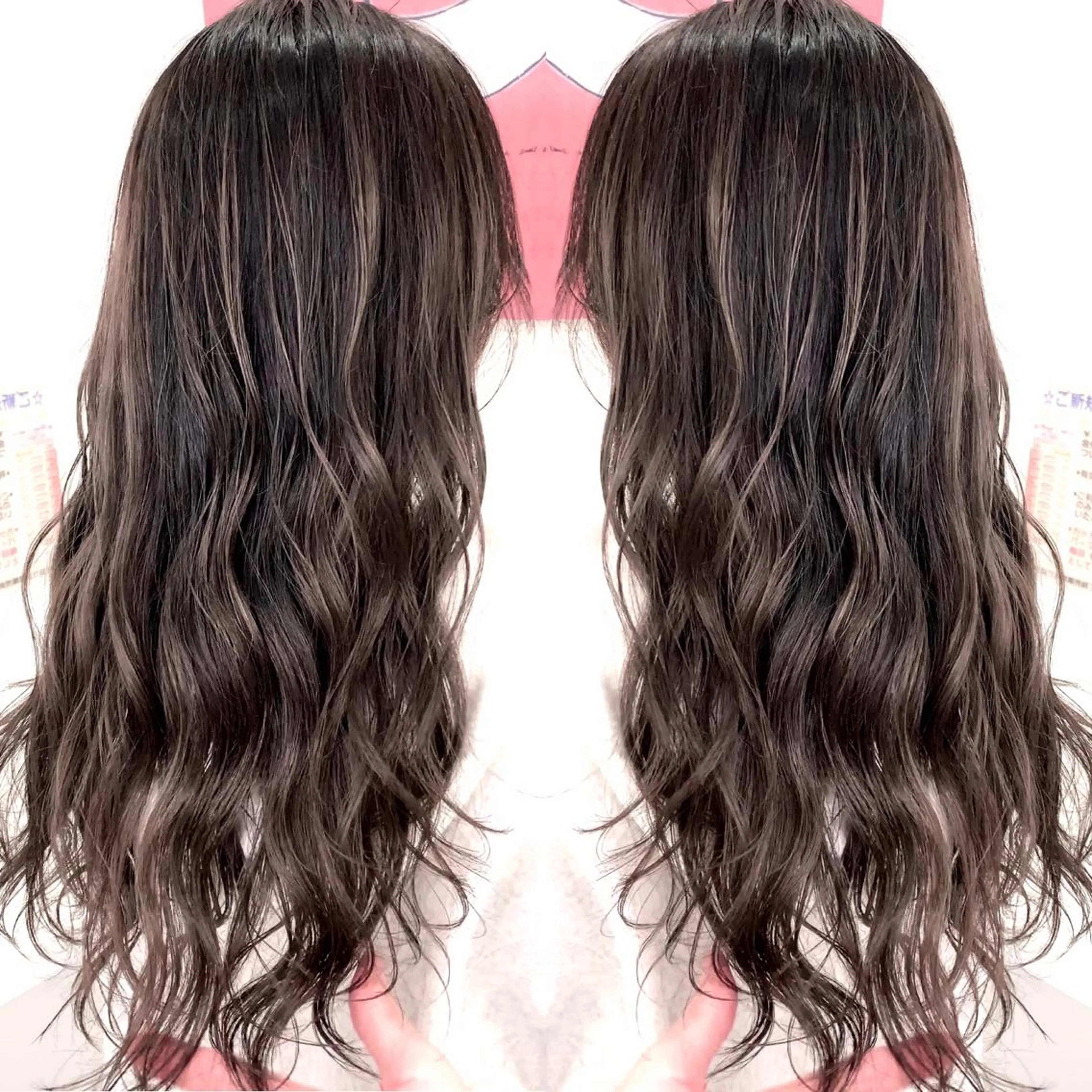 セミロング 外国人風カラー ハイライト 縮毛/レイヤー 韓国/橋口のヘアスタイル