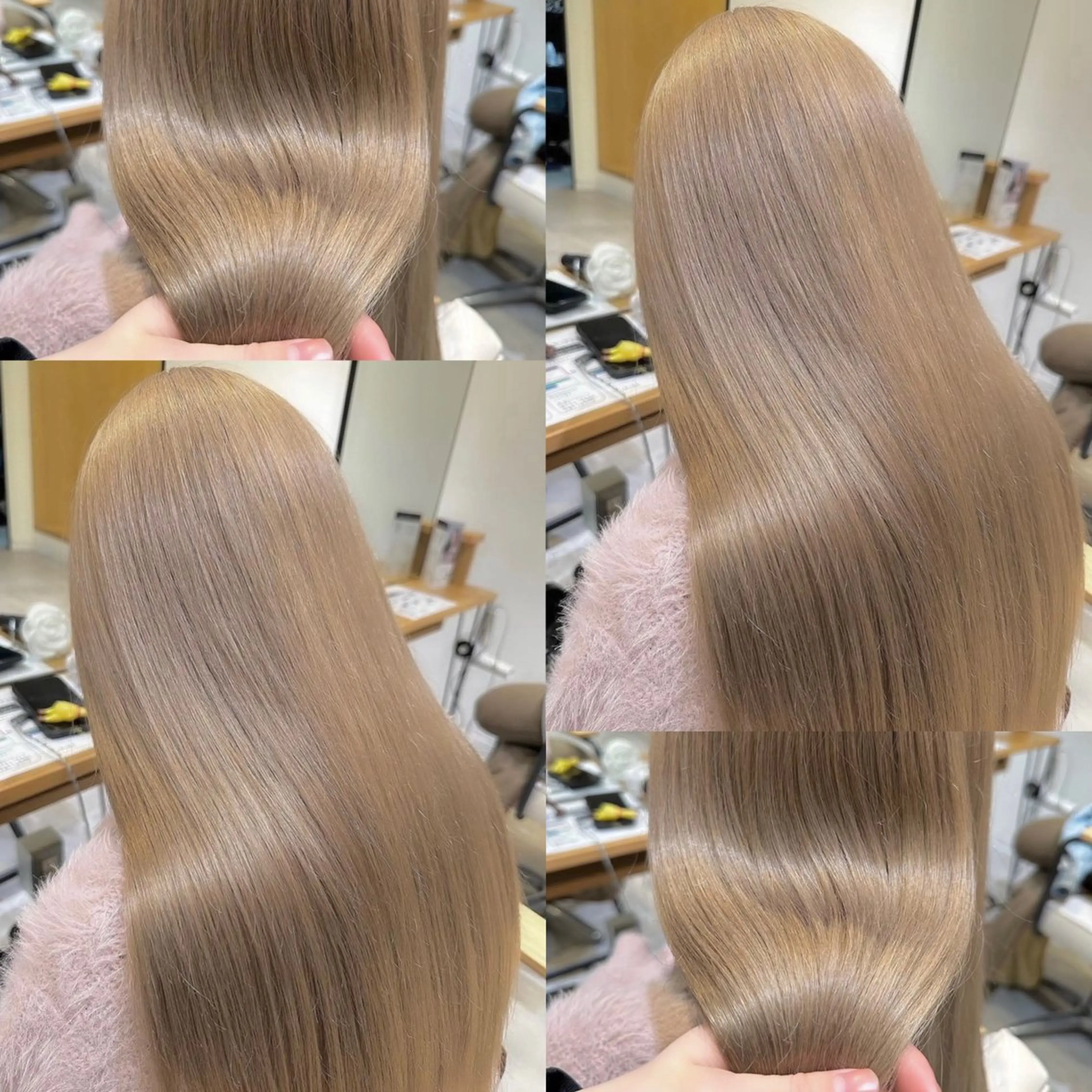 ロング カラー ベージュカラー ブリーチ ケアブリーチ ダブルカラー ハイトーンカラー カット ヘアカラー 肌に馴染むハイトーン /ミルクティーカラーのヘアスタイル