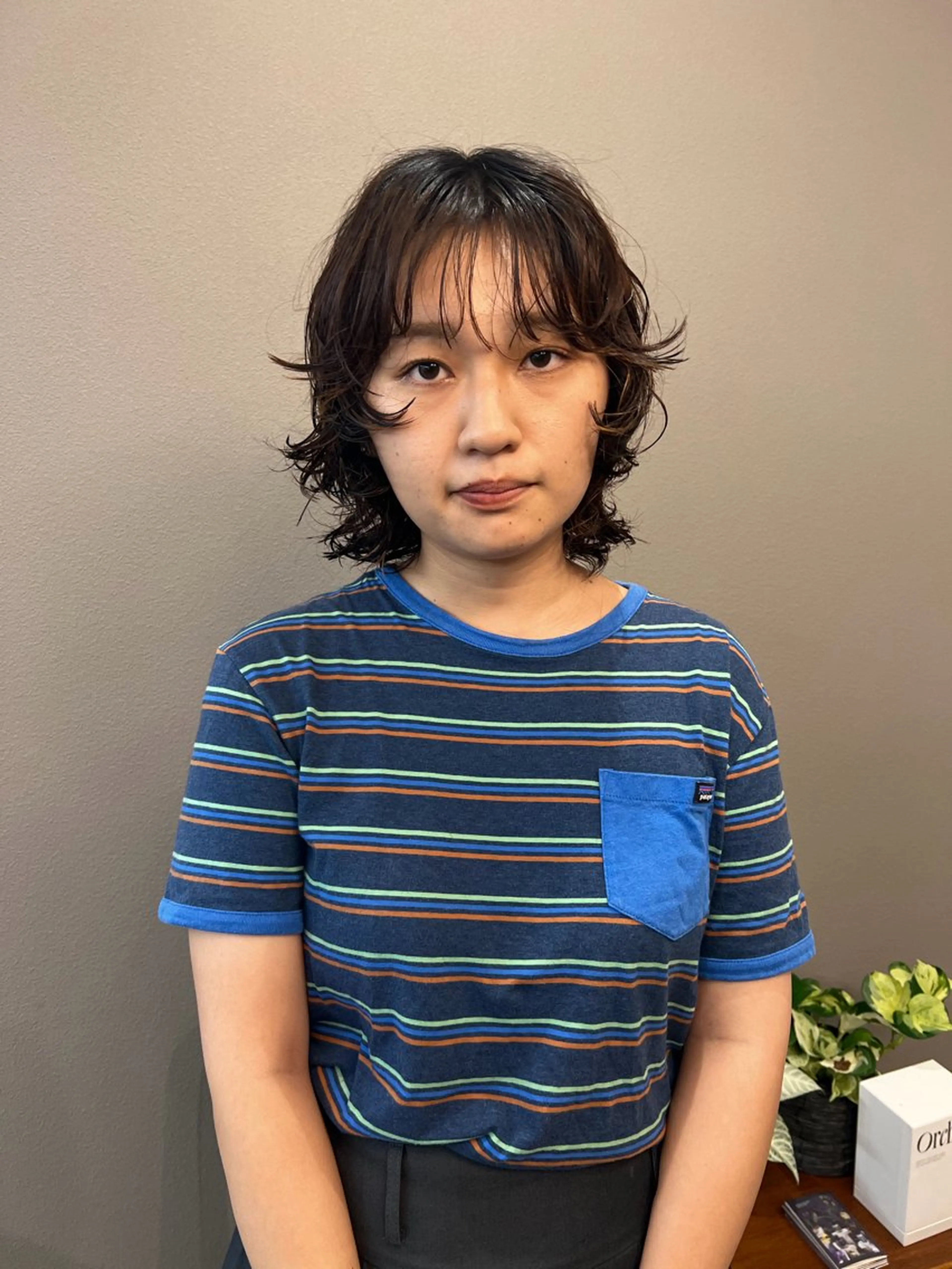 ミディアム カラー カット パーマ パーマ/透明感カラー 元町🌱takutoのヘアスタイル