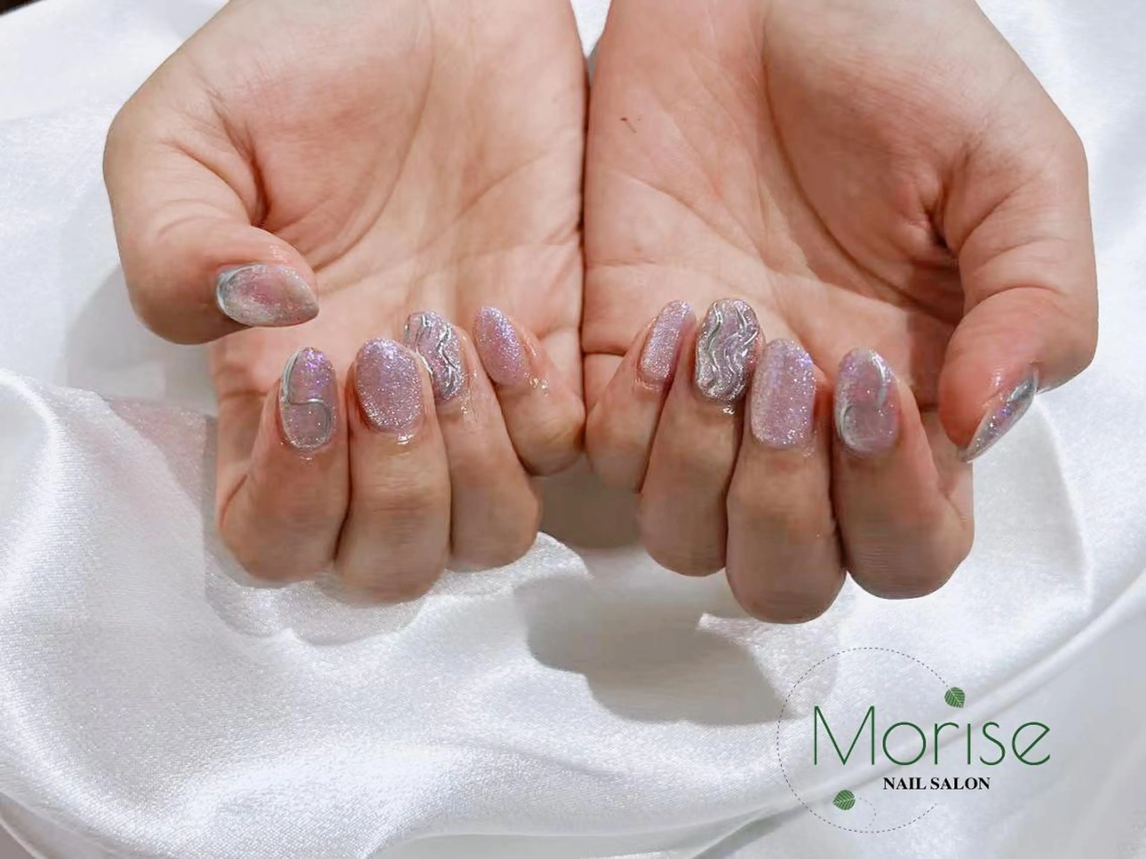 ネイル フットネイル フレンチネイル ジェルネイル ガラスフレンチ 韓国ネイル ハンドネイル ハンドケア MoriseNail 原宿店のネイルデザイン