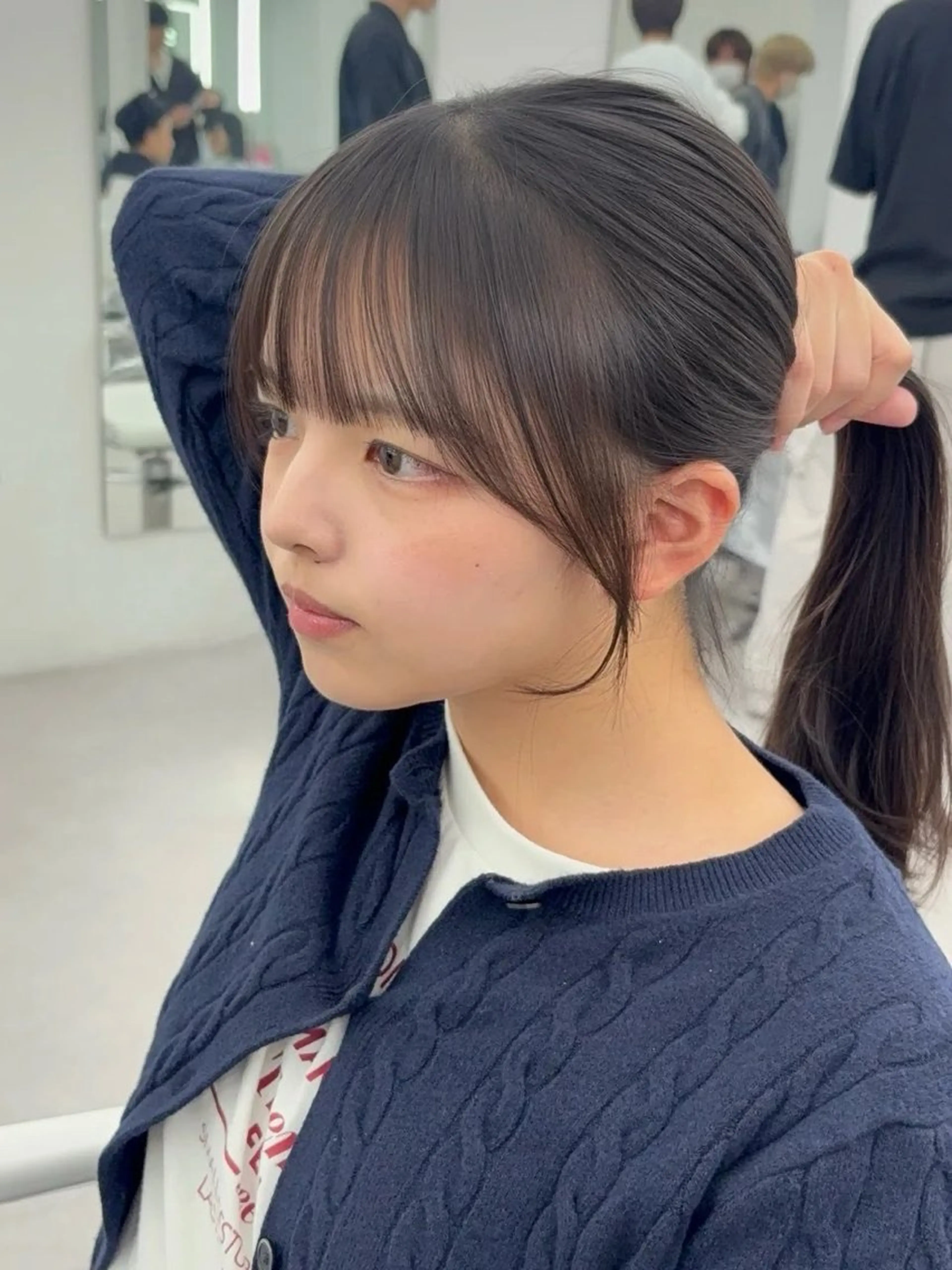 ロング カラー レイヤーカット 小顔カット カット ヘアカラー トリートメント 韓国ヘア/レイヤー/ 顔まわり足立遥奈のヘアスタイル