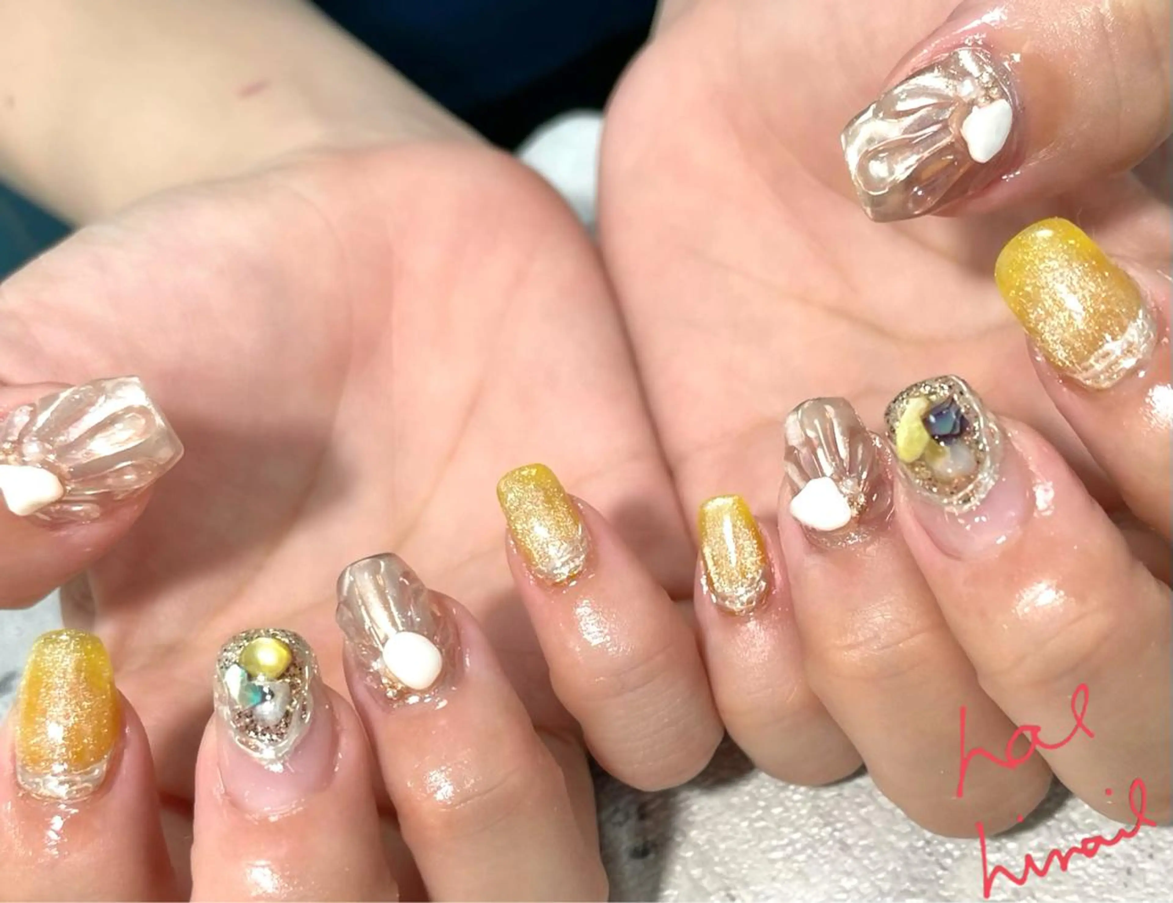 ネイル マグネットネイル ニュアンスネイル はるひな ねいるのネイルデザイン