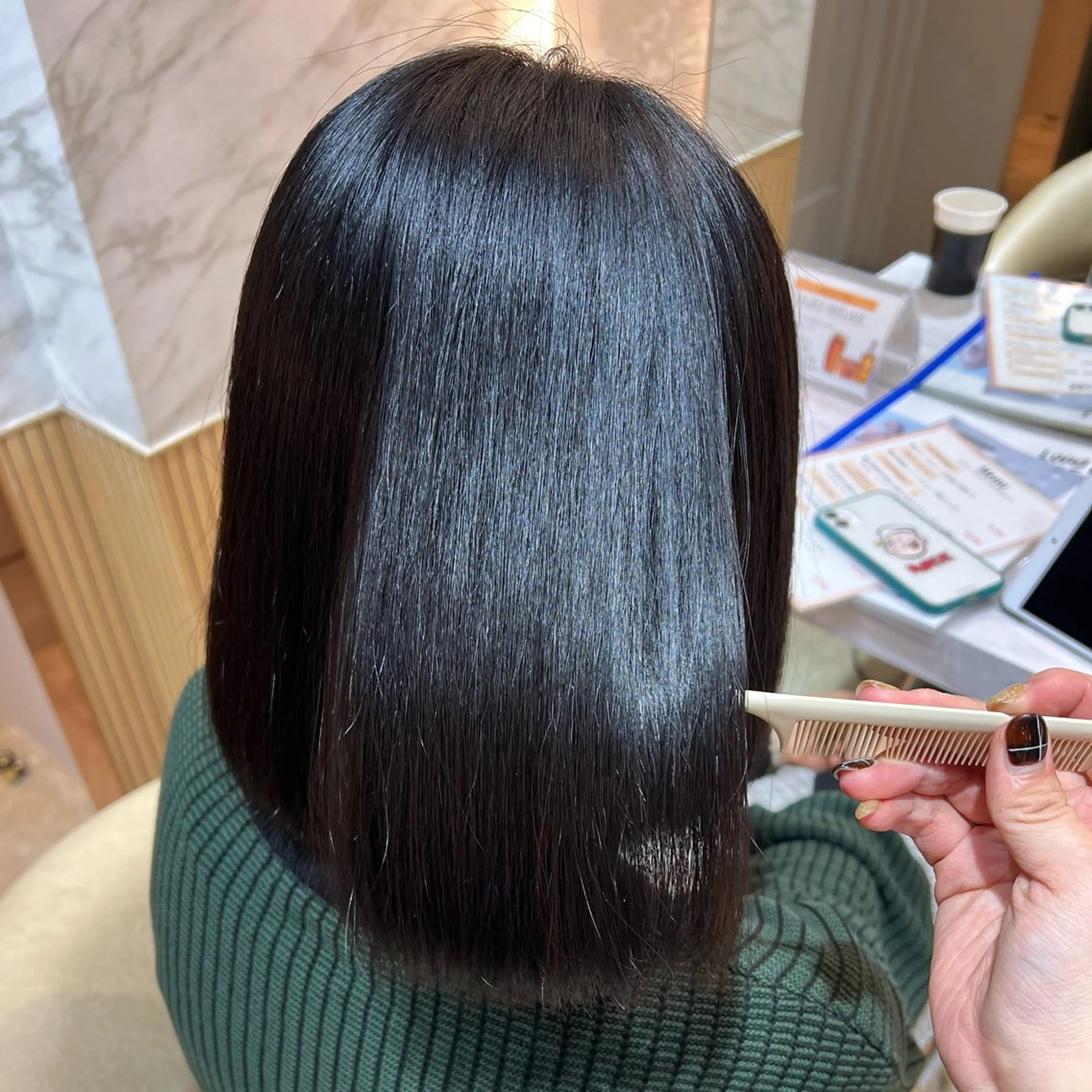 ショート カラー ボブ/巻ける縮毛矯正 /韓国レイヤーはなのヘアスタイル