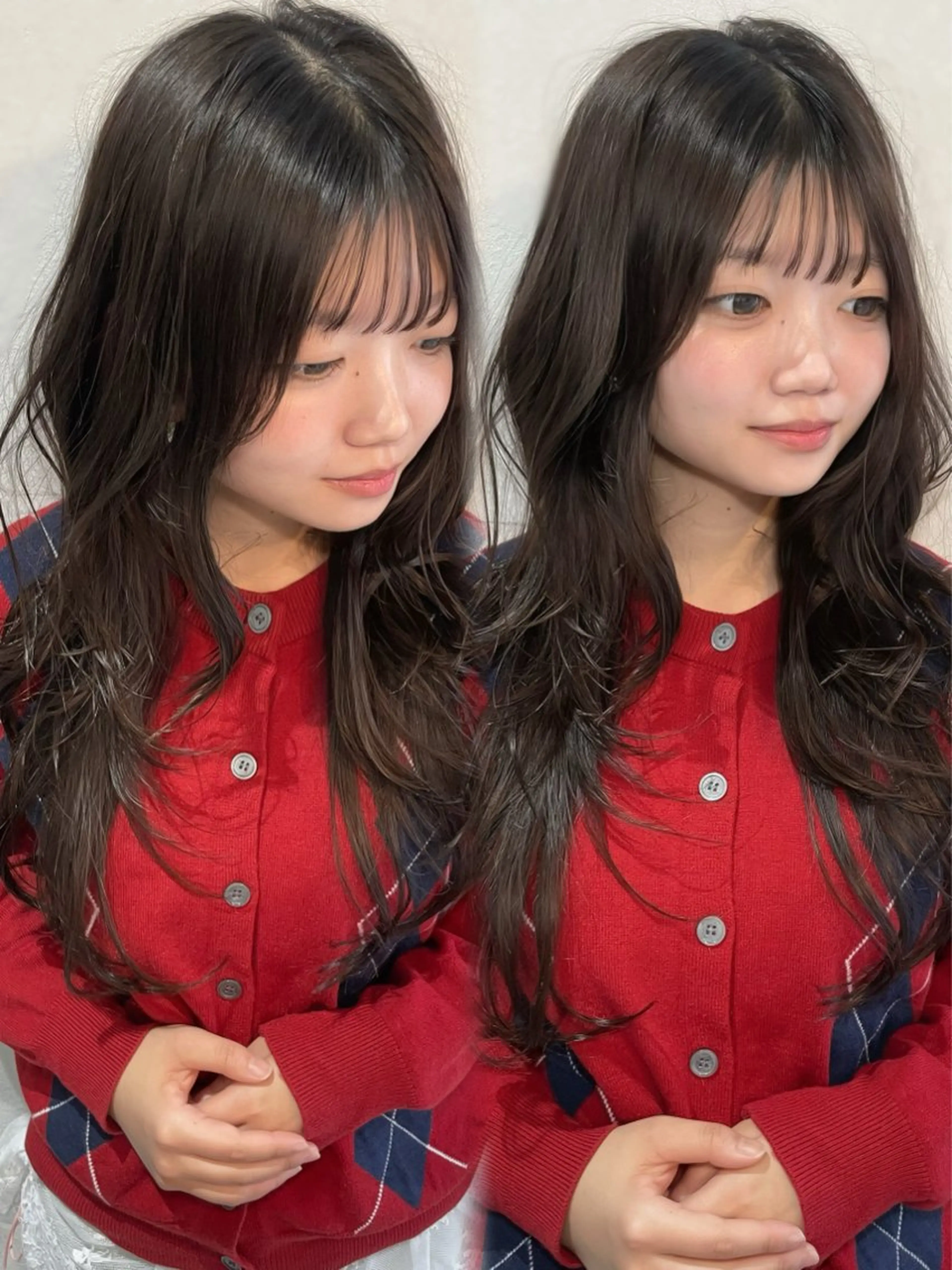 ロング カット ヘアカラー トリートメント 似合わせカット/ 顔周りカット/まりなのヘアスタイル