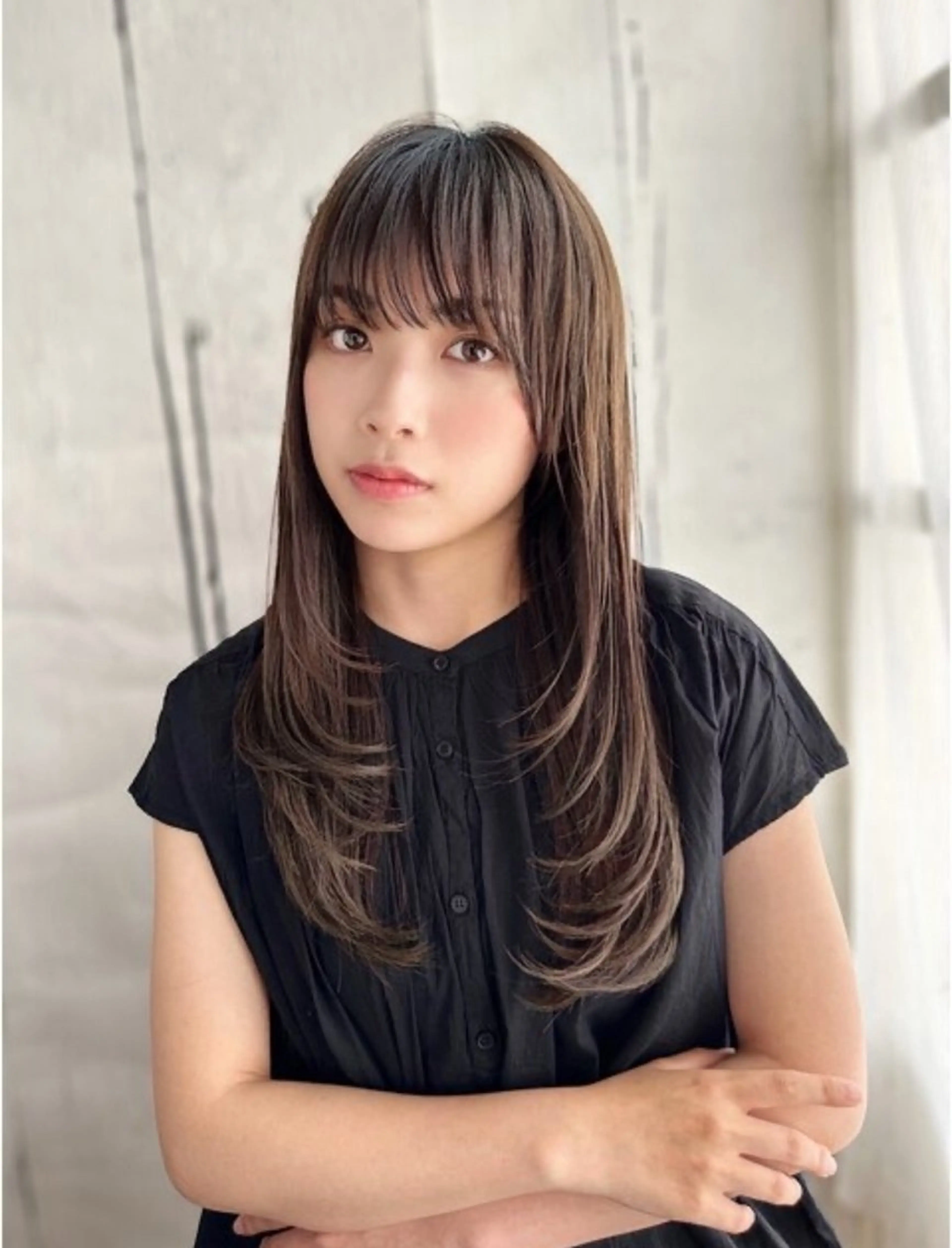 前髪ストレートの写真