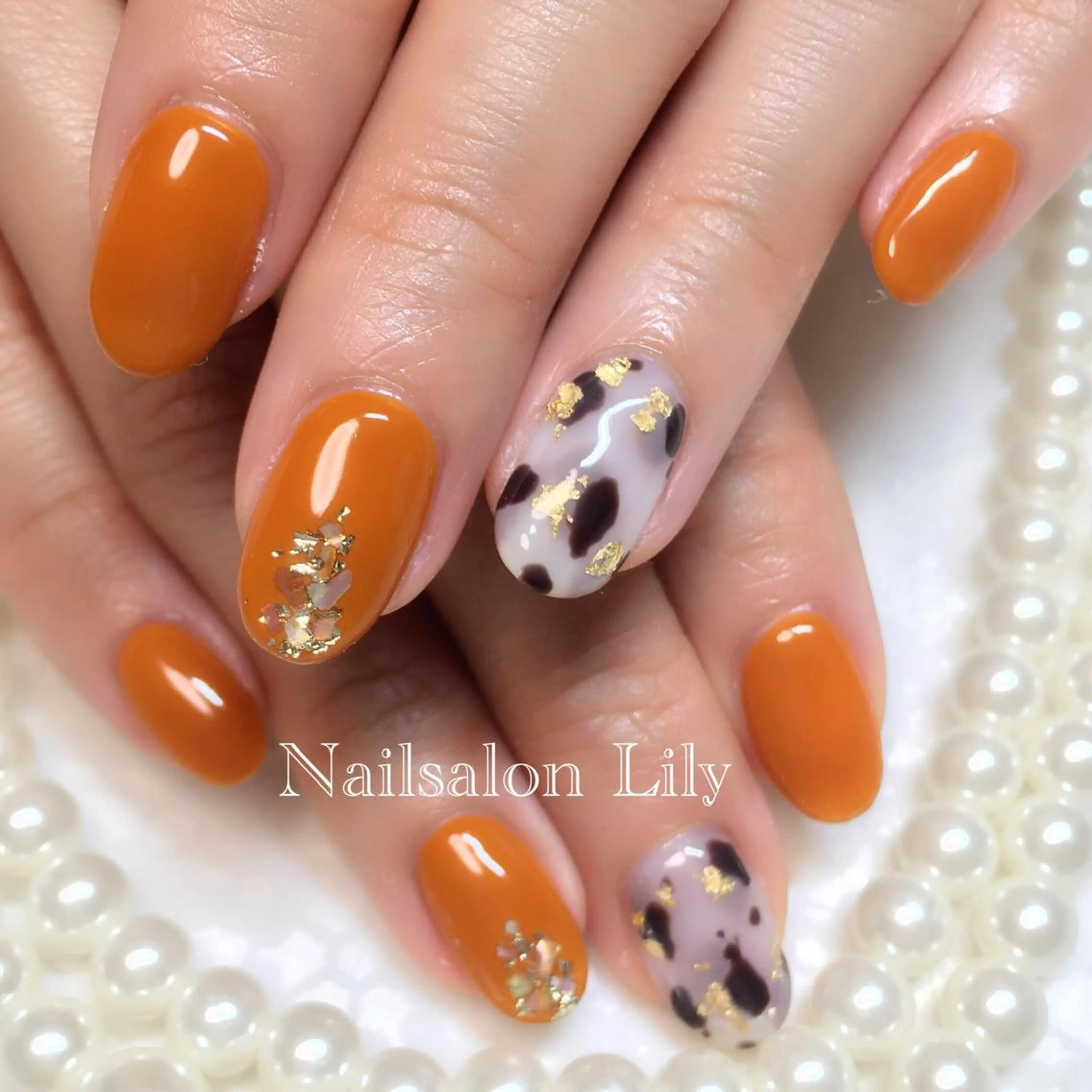 ネイル べっ甲ネイル Lily*nail 🌻Mii🌻のネイルデザイン