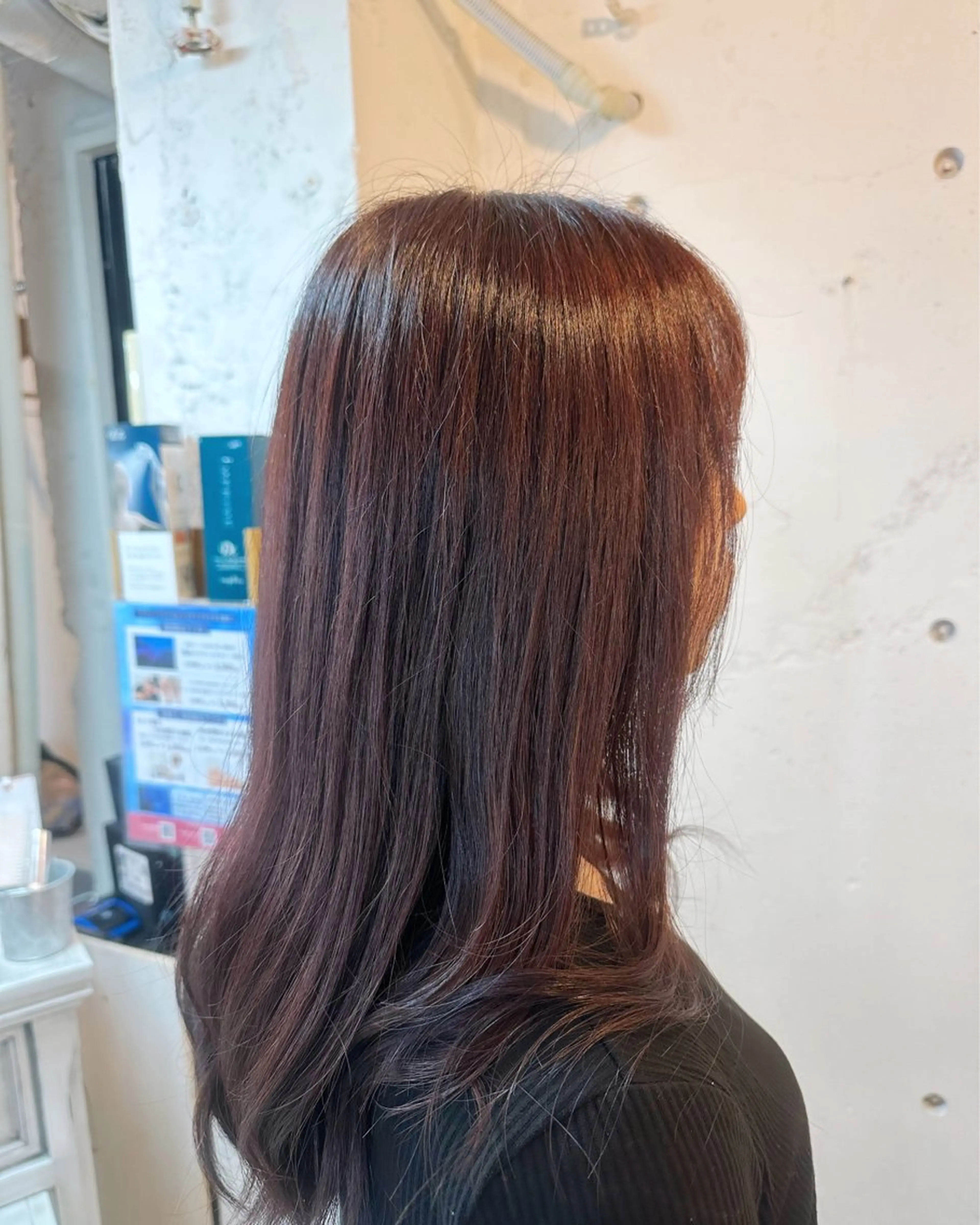 セミロング ピンクブラウン ヘアカラー カラーリスト🏁田村 将也のヘアスタイル