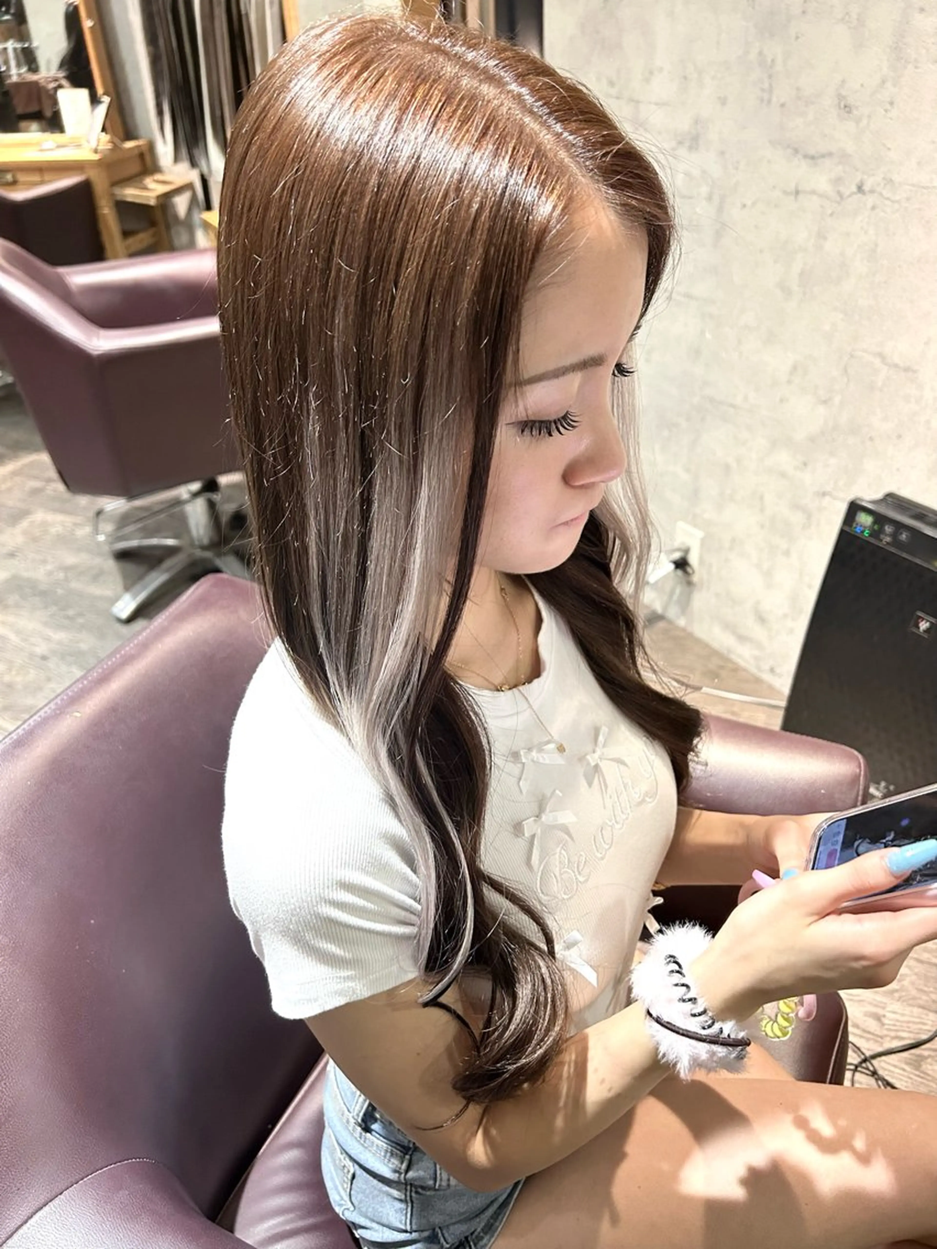 ロング カラー ブラウンカラー チョコレートブラウン エクステ ヘアカラー トリートメント パーソナルカラー 診断🍀マリンのヘアスタイル