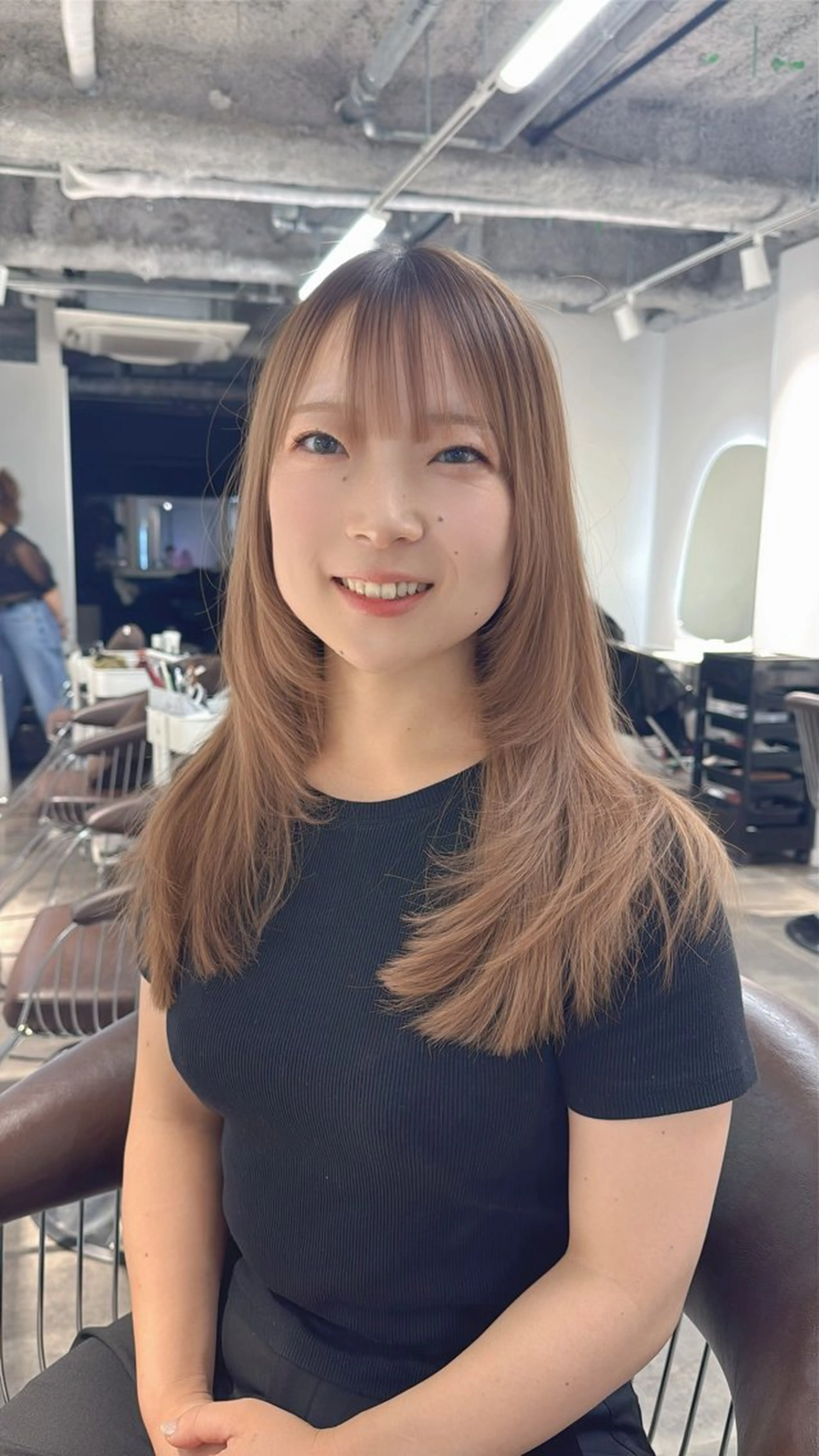 ミディアム カット ヘアカラー トリートメント 新宿/髪質改善/ レイヤー/サカキのヘアスタイル