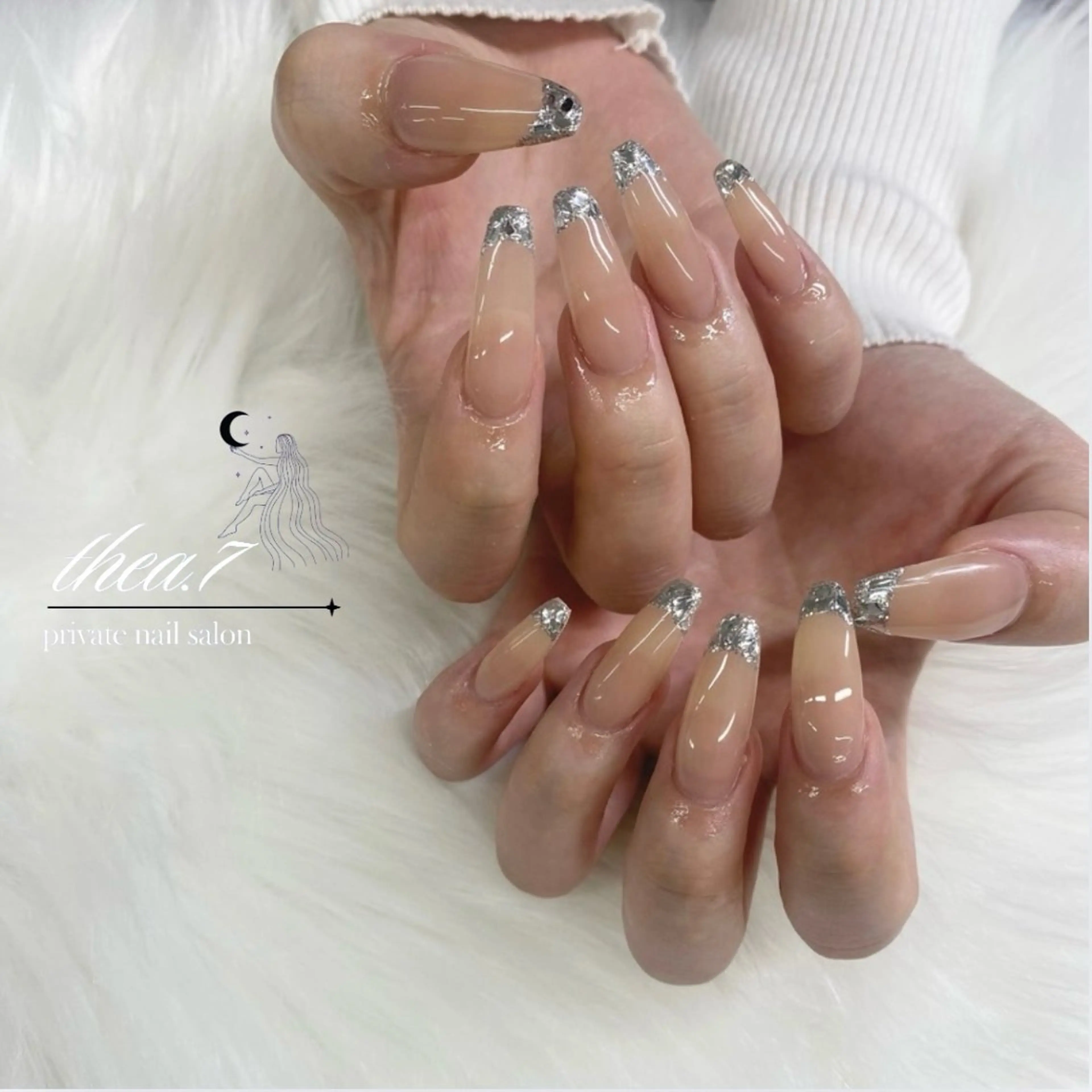 ネイル フレンチネイル ガラスフレンチ ハンドネイル thea.7 【テアナ】のネイルデザイン