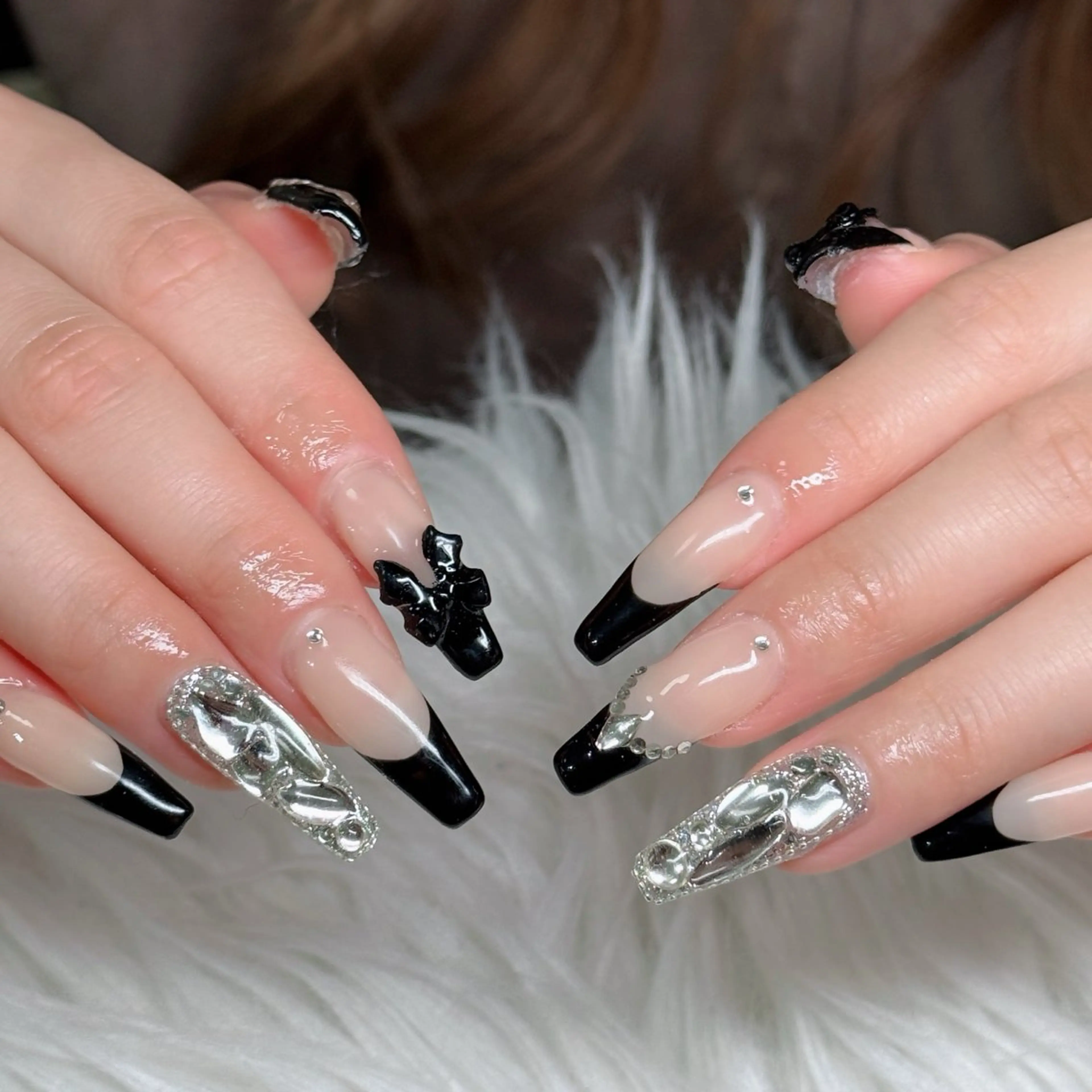 ネイル フットネイル フレンチネイル グラデーション 韓国ネイル ロングネイル ハンドネイル Hani Nail Salonのネイルデザイン