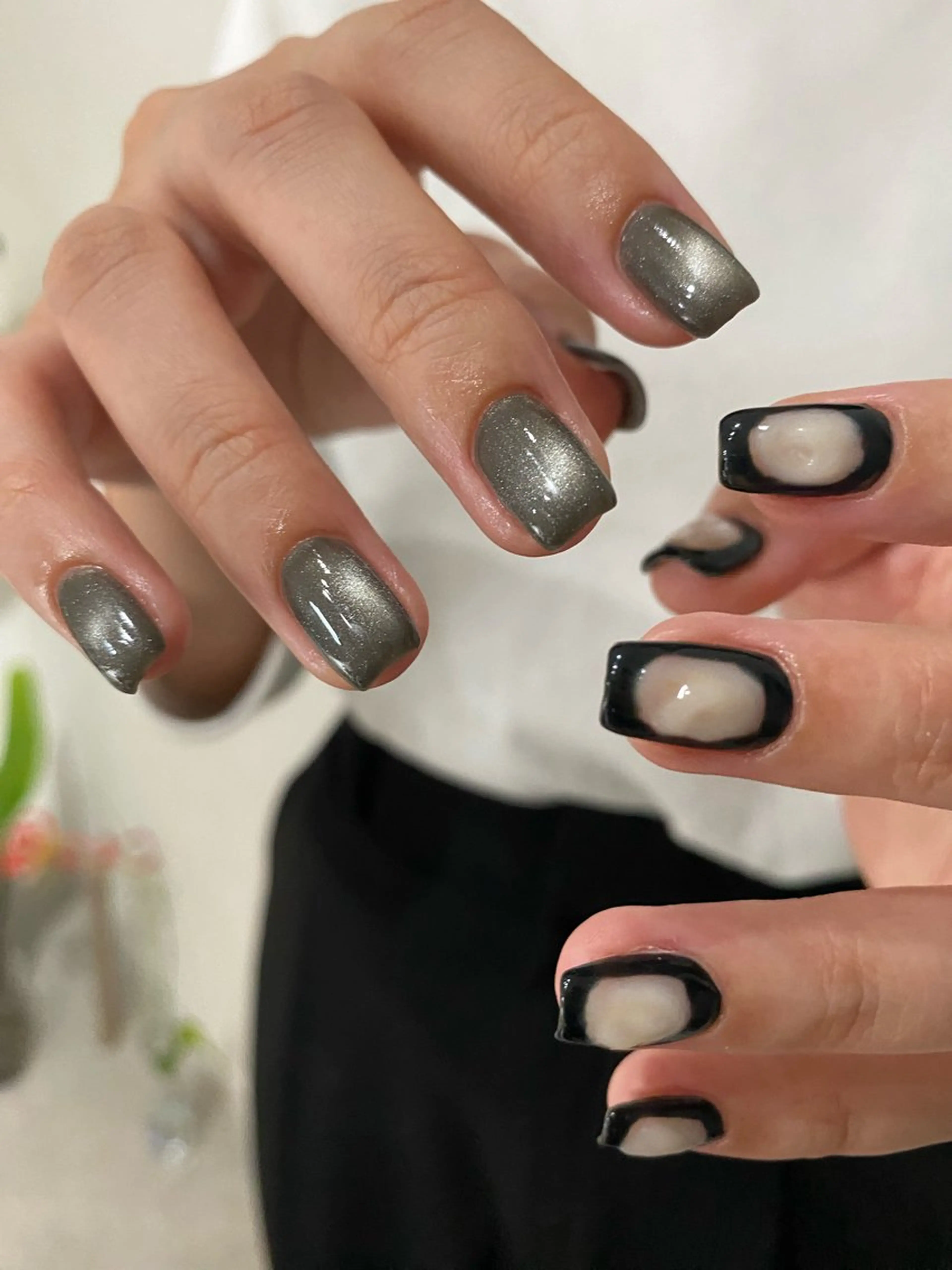 ネイル ジェルネイル マグネットネイル パラジェル ぷっくりネイル 神戸ネイル/摂津本山 yinのネイルデザイン