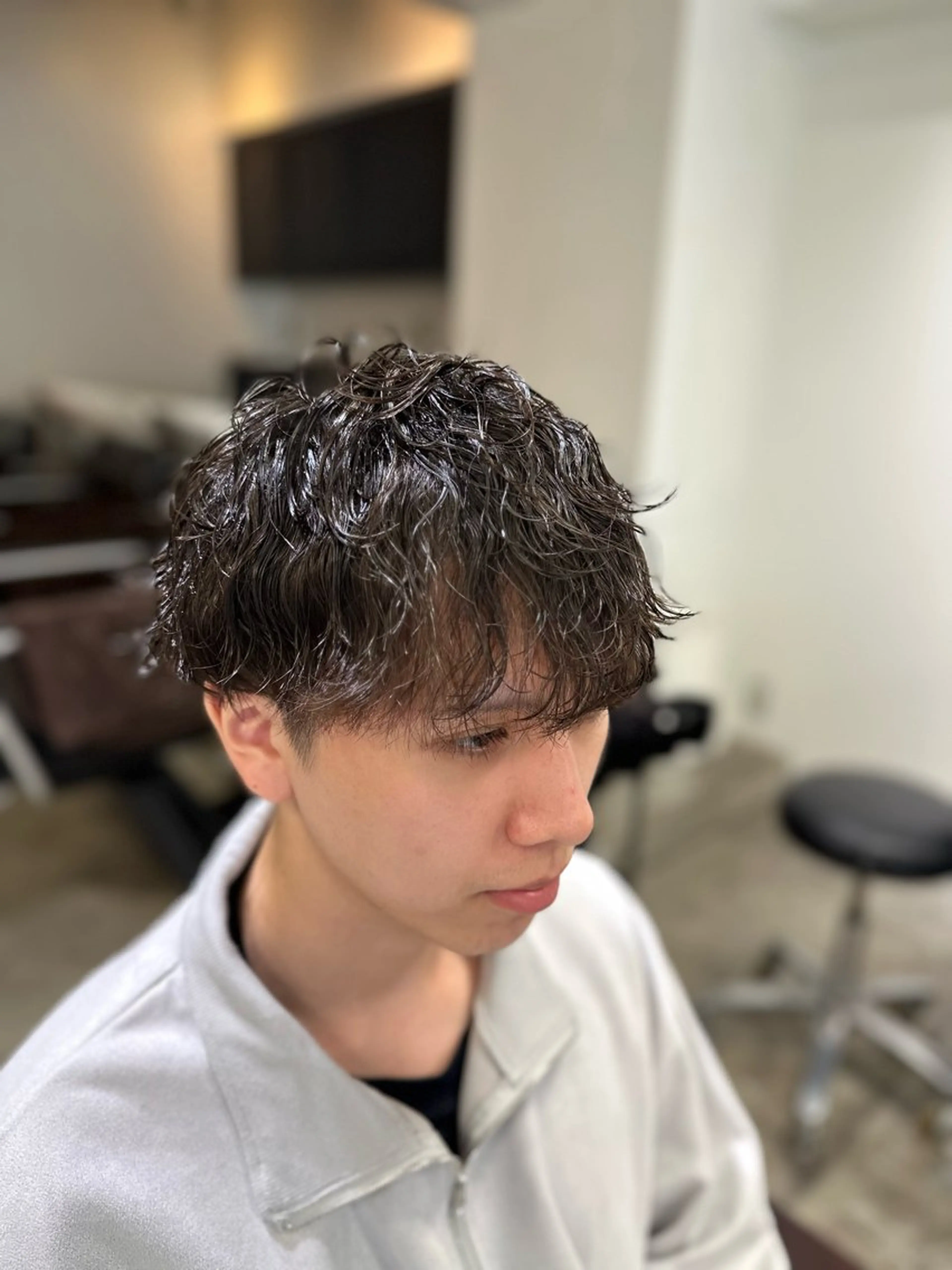 パーマ メンズ カット パーマ トリートメント ボブ/レイヤー/透明 感カラー/Dai🌿のヘアスタイル