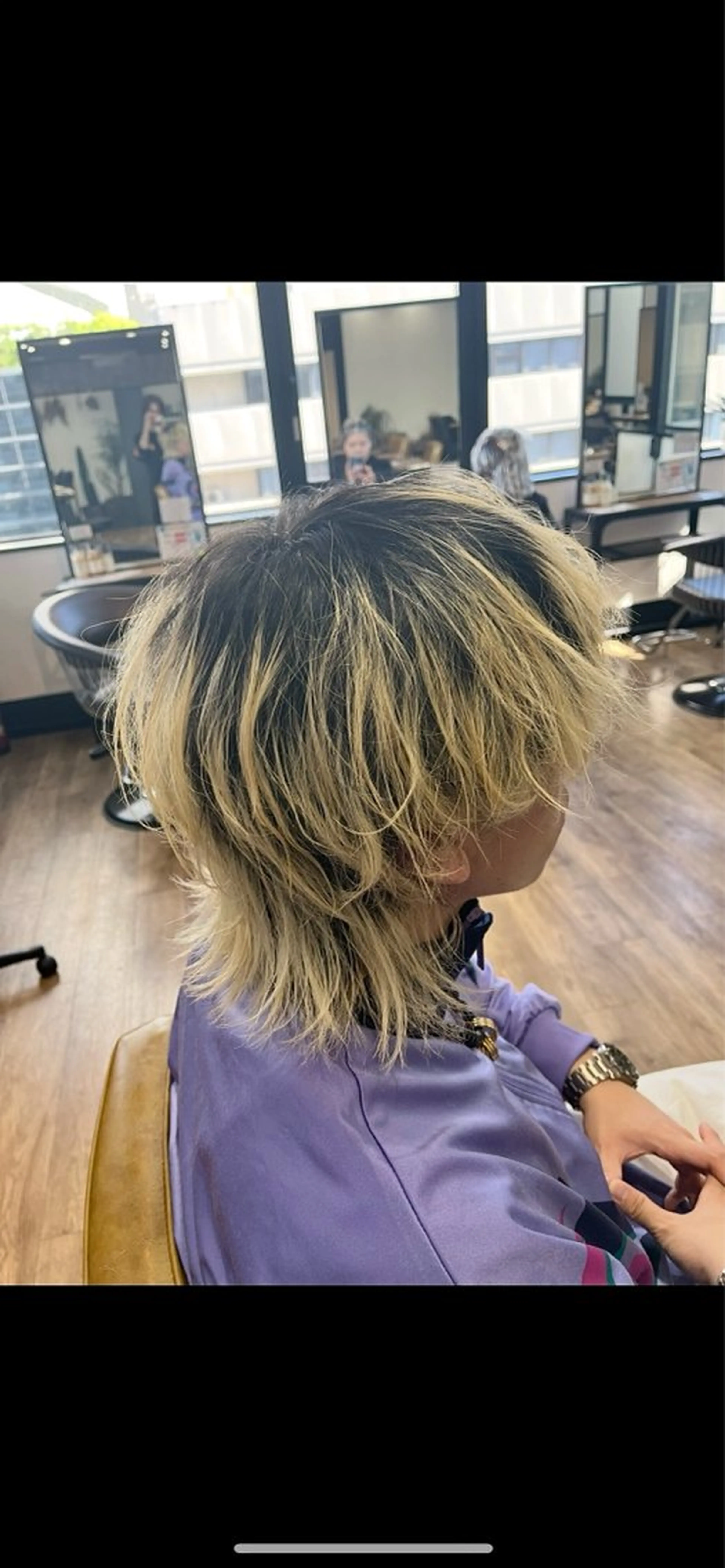 ミディアム カラー メンズ ミディアムパーマ メンズブリーチ ダウンパーマ フェードカット メンズハイライト カット ヘアカラー メンズカット/パーマ 久田良和のヘアスタイル