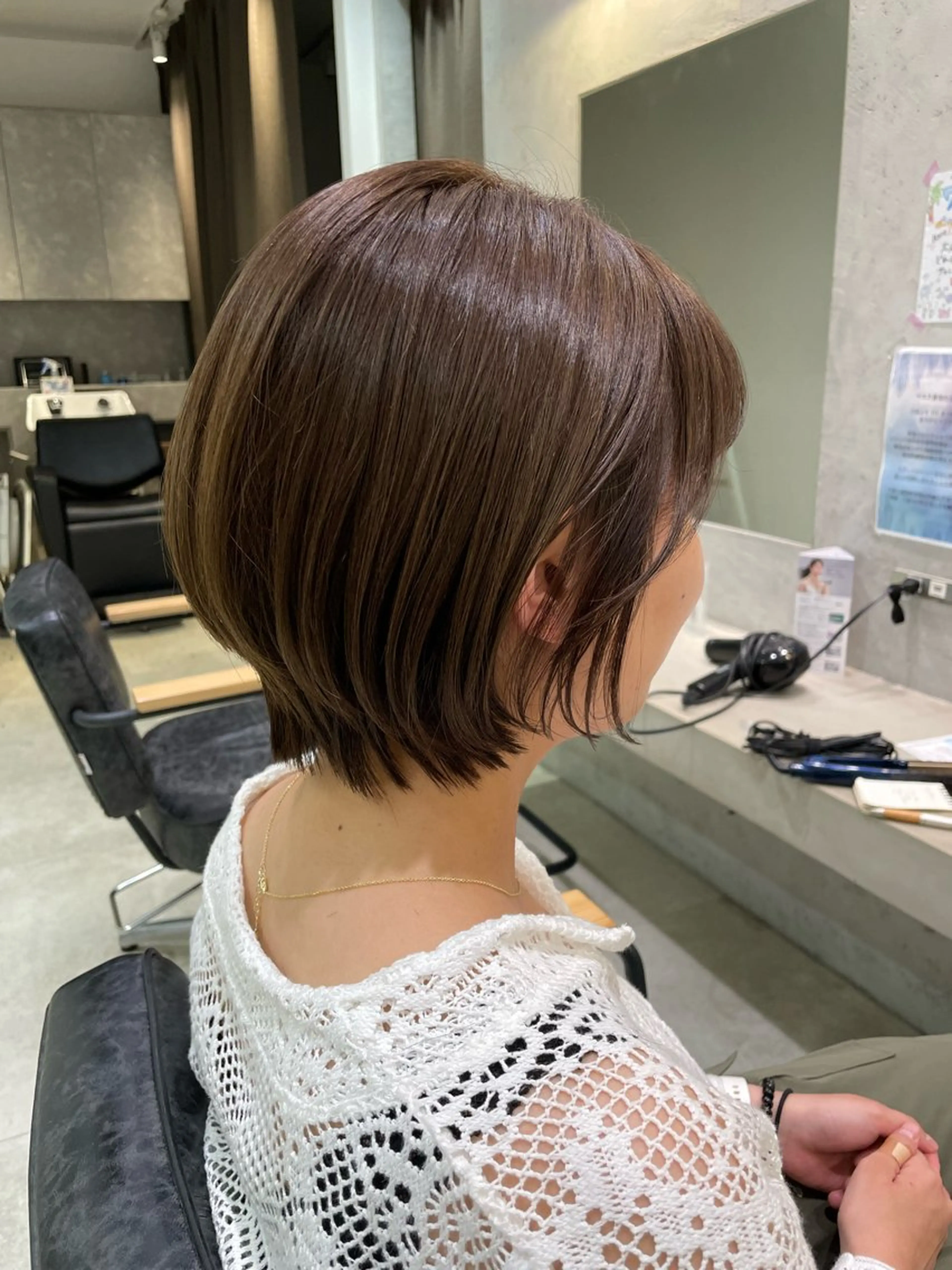 ショート カラー ショートボブ 丸みショート ボブ ショートヘア 神野 れなのヘアスタイル