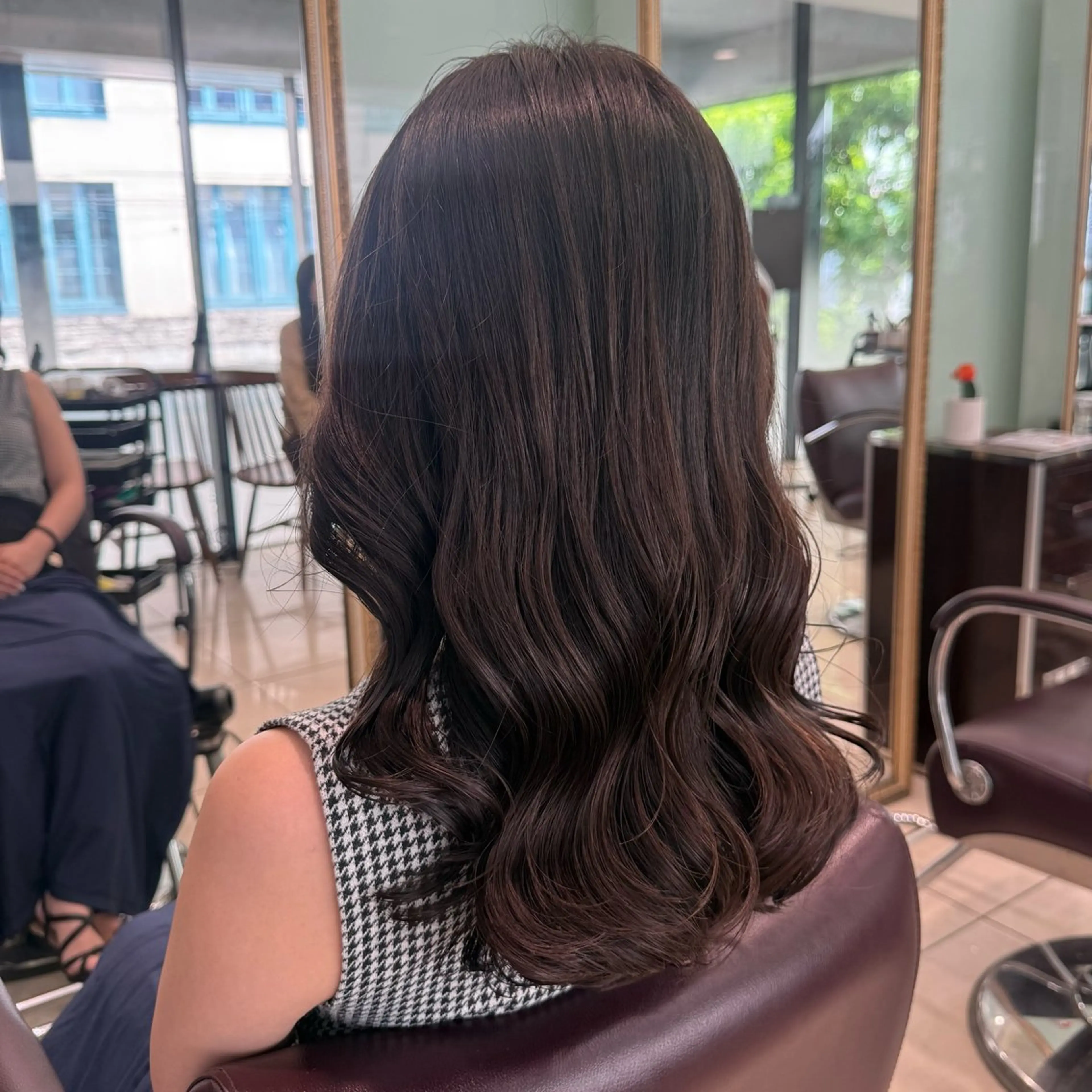 ミディアム パーマ ミディアムパーマ 韓国風ヘア デジタルパーマ パーマ 韓国風パーマ🌿コテ 巻き風パーマ/るいのヘアスタイル